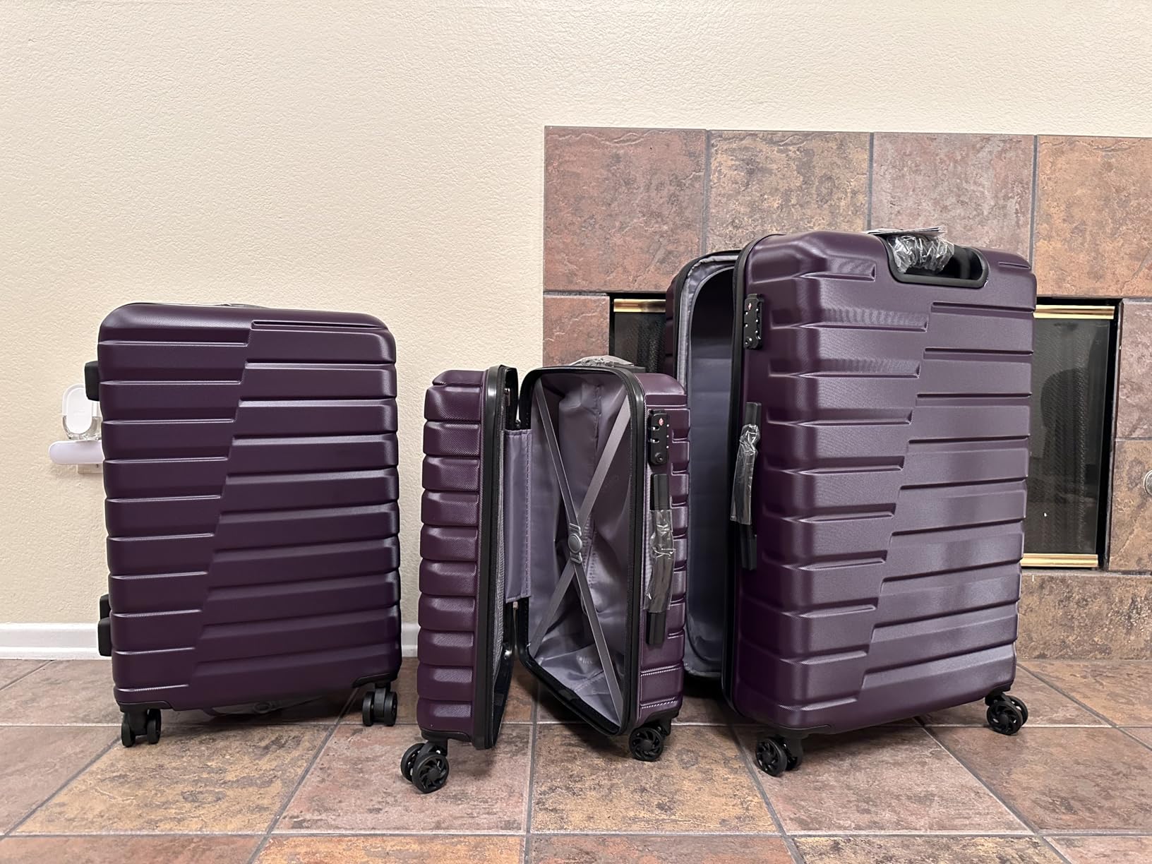 Coolife Lightweight Luggage with TSA Lock,3 Piece Set Blue customer photo 1
