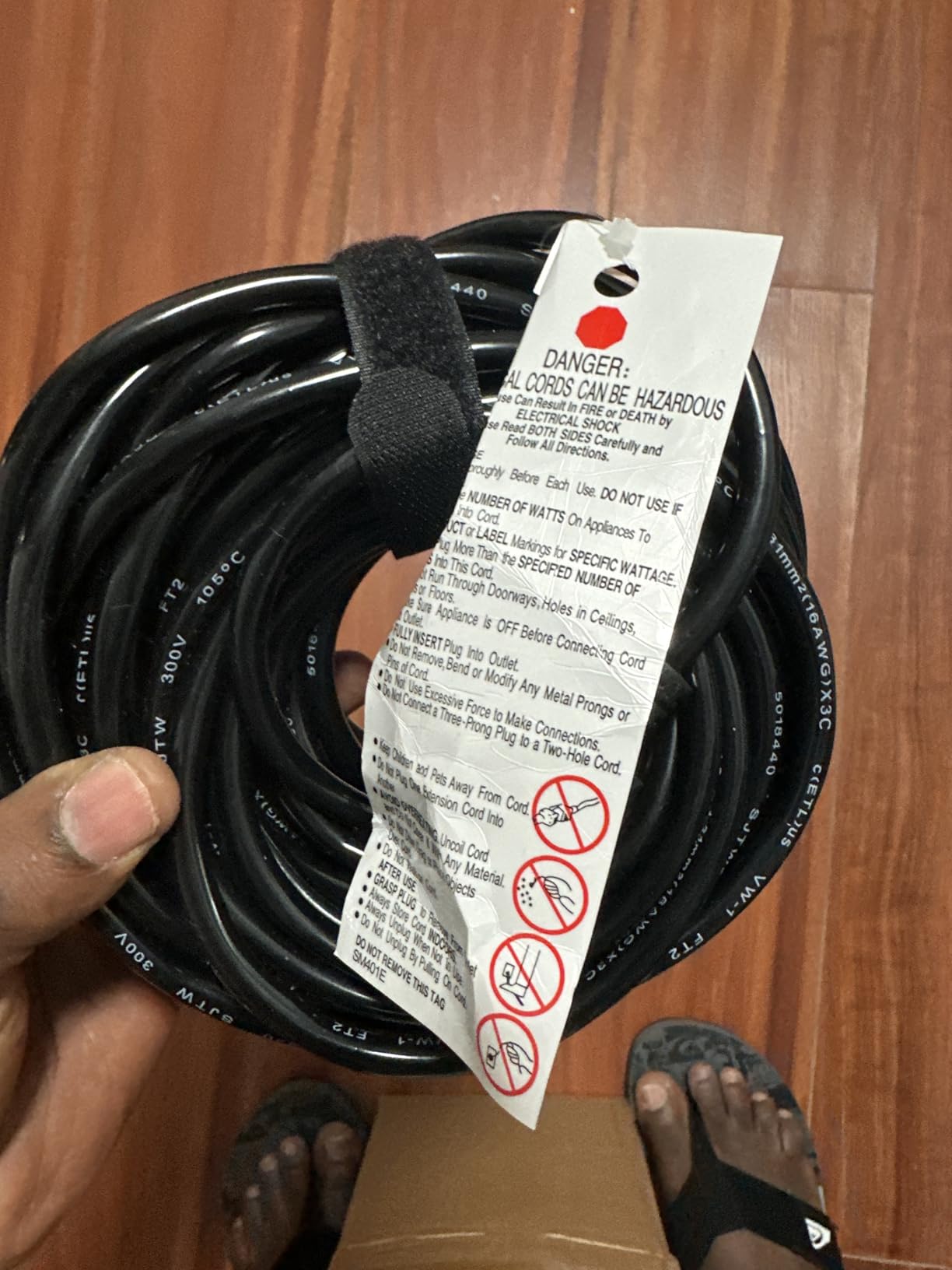 HUANCHAIN Indoor Outdoor Black Extension Cord 50 FT Waterproof 16/3 Gauge customer photo 1