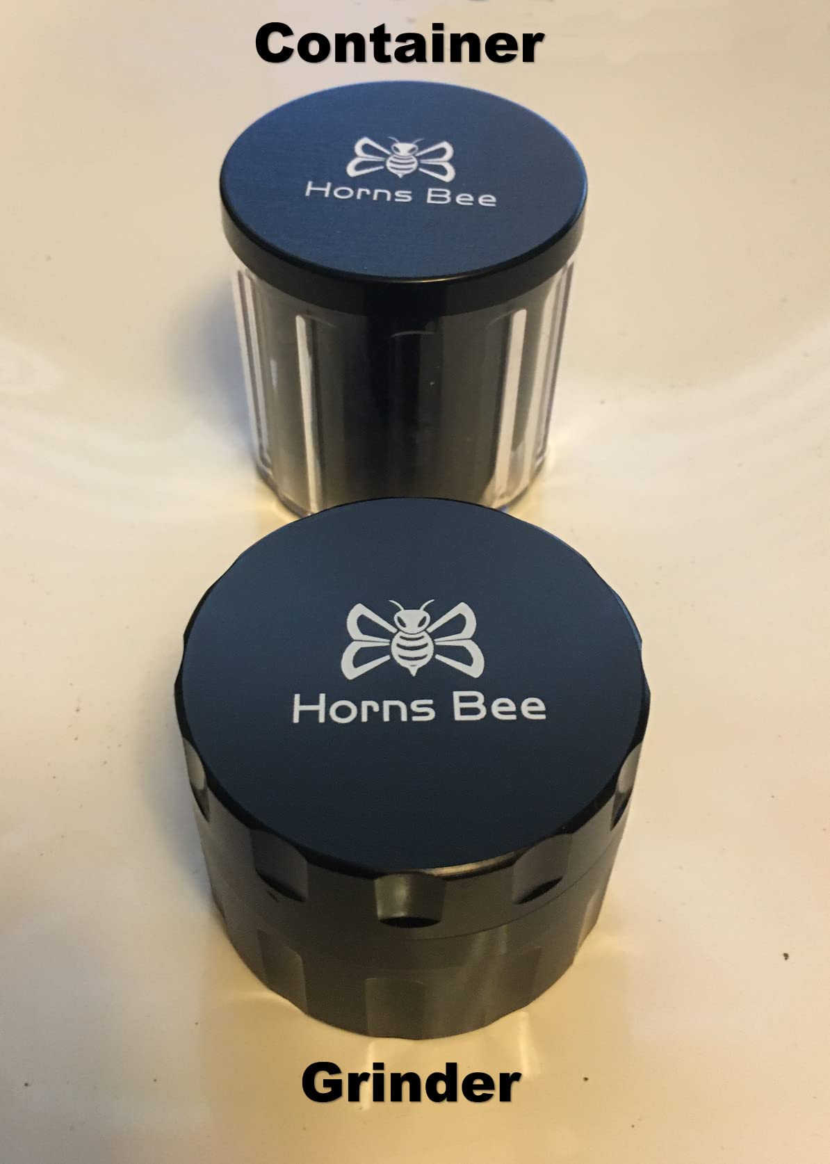 Horns Bee Herb Grinder Containers - Multipurpose Metal Spice Mill with Stash Jar, All-in-One Air Tight Sealable Containers, 2.2'' Sharpstone Grinder, with Accessories and Carrying Pouch customer photo 1