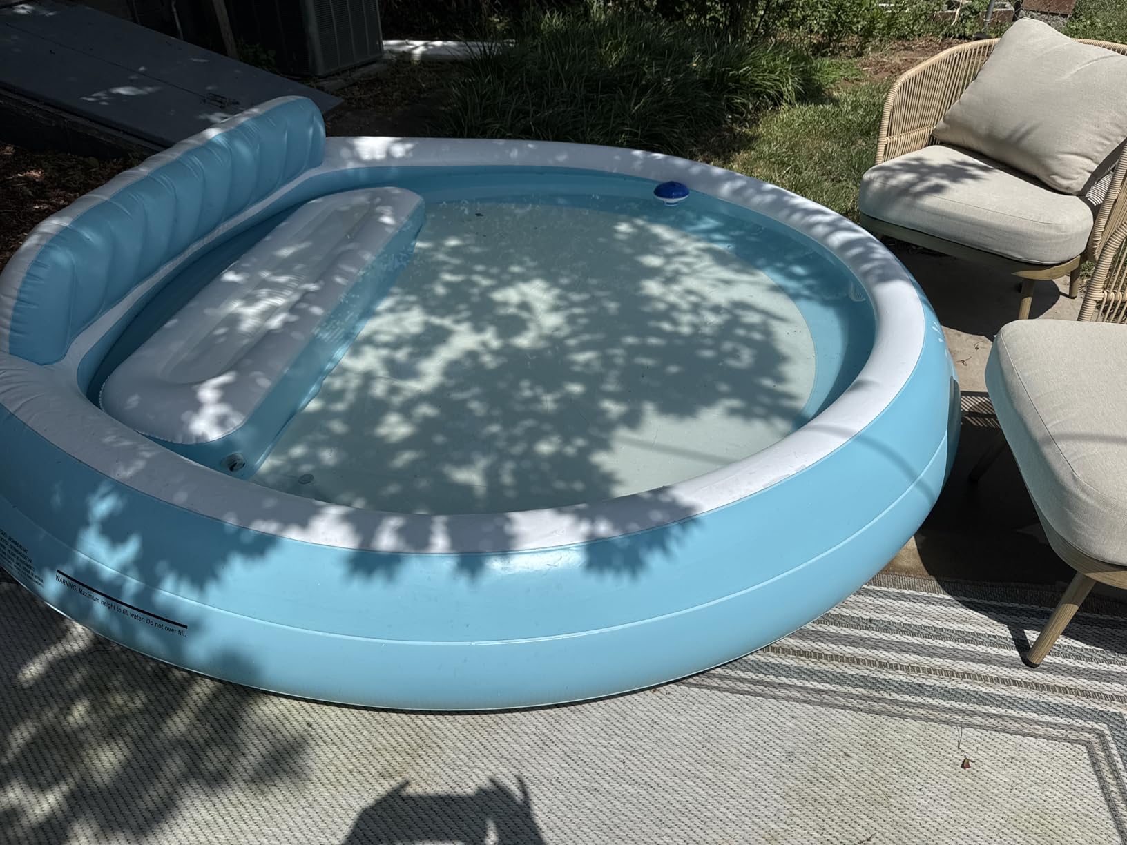Inflatable Swimming Pool, EVAJOY Inflatable Pool for Kids, Adults, Family-Sized Above Ground Swimming Pool with 4 Seats, 4 Backrests, Cup Holders, for Backyard, Garden, Outdoors, 200 gal customer photo 1