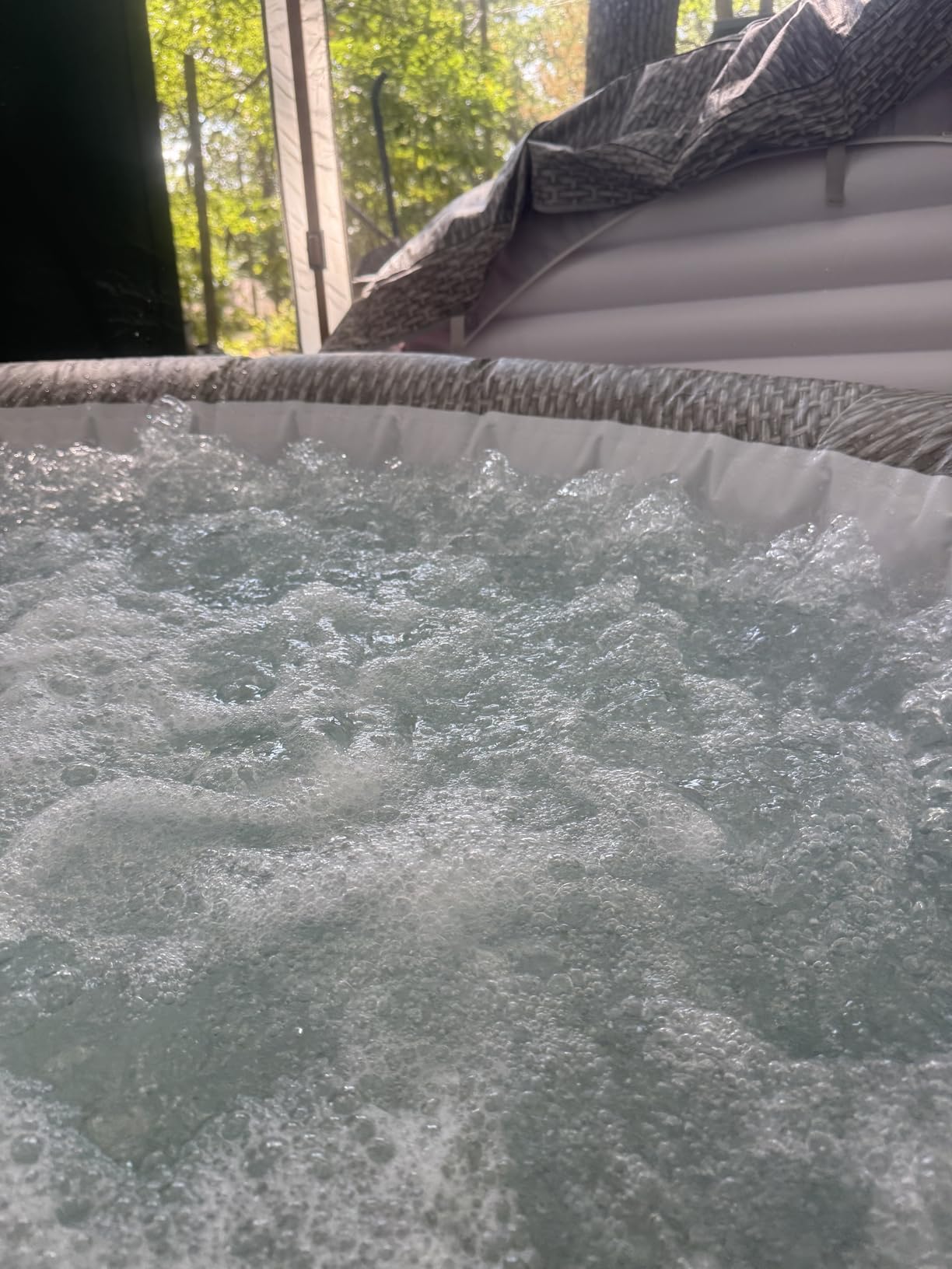 Coleman SaluSpa AirJet 7 Person Inflatable Hot Tub Round Portable Outdoor Spa with 180 Soothing AirJets and Insulated Cover, Gray, Sicily (Standard) customer photo 2