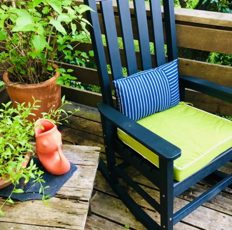 Psilvam Outdoor Rocking Chairs Set of 2, Oversized Porch Rocker (Teak) customer photo 1
