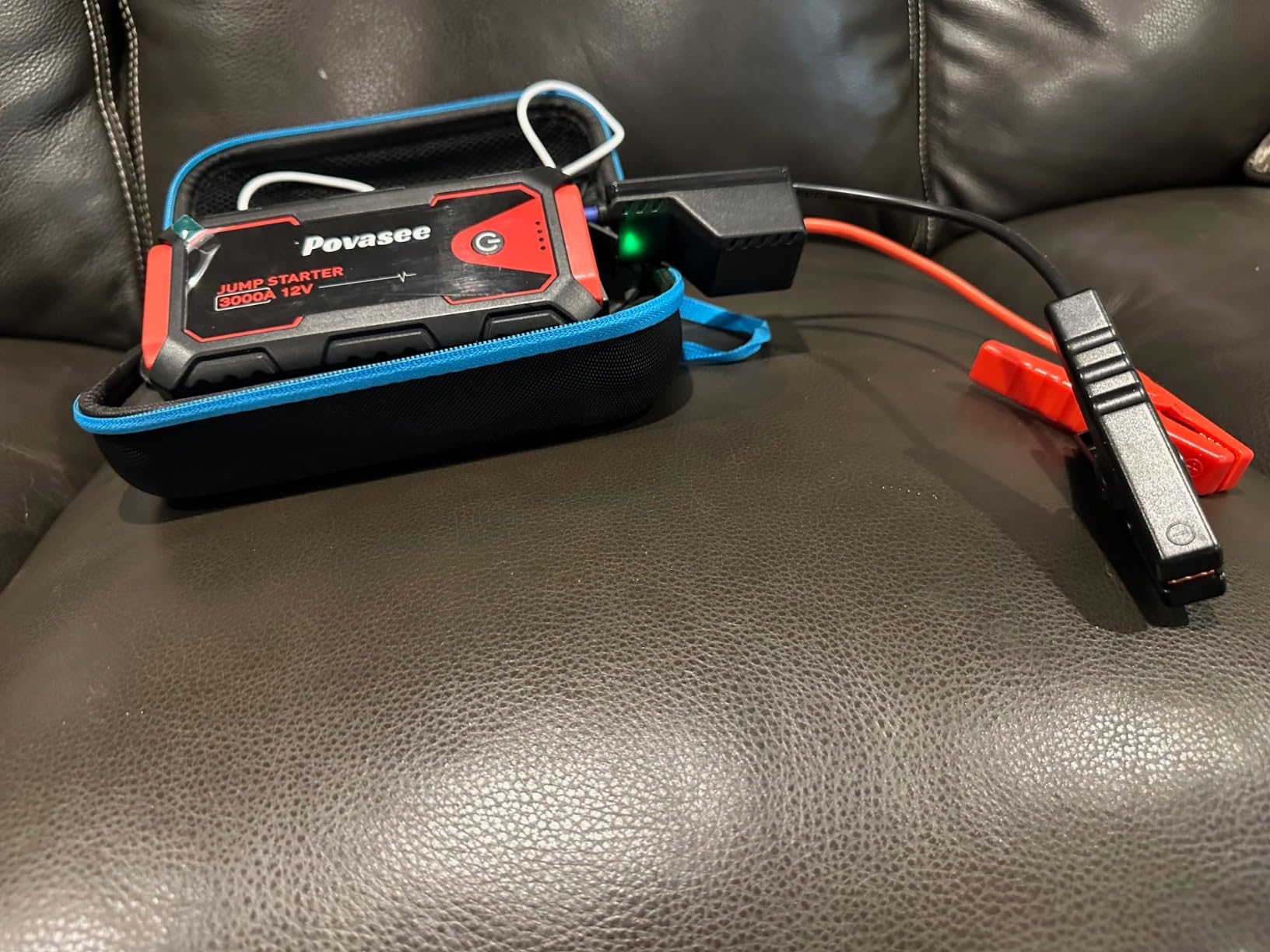 Povasee Jump Starter 5000A Car Jumper Starter, Model A30 12V Jump Box for Car Battery up to 10L Gas or 8L Diesel Engine Battery Jumper Starter Portable with USB Dual Output/LED Light/Storage Case customer photo 1