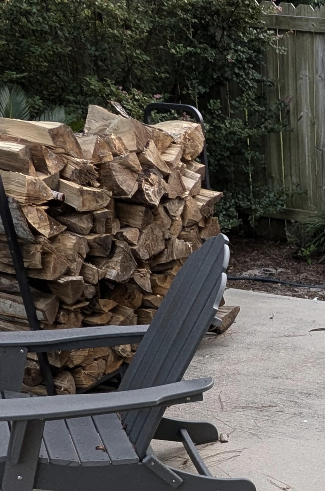 Firewood Rack Stand 2ft Heavy Duty Logs Holder for Outdoor Indoor Fireplace Metal Wood Pile Storage Stacker Organizer, Matte Black customer photo 2