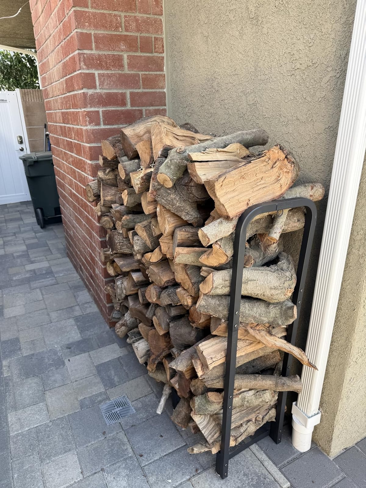3FT Firewood Rack Stand Heavy Duty Logs Holder for Outdoor Indoor Fireplace Metal Wood Pile Storage Stacker Organzier, Matte Black customer photo 1