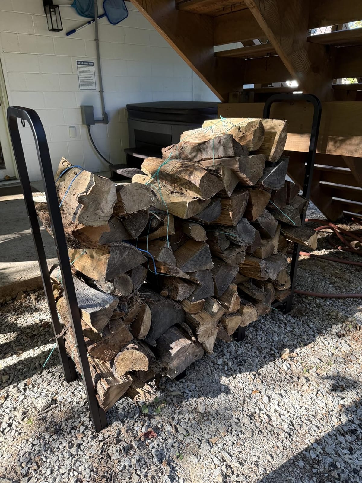 3FT Firewood Rack Stand Heavy Duty Logs Holder for Outdoor Indoor Fireplace Metal Wood Pile Storage Stacker Organzier, Matte Black customer photo 2
