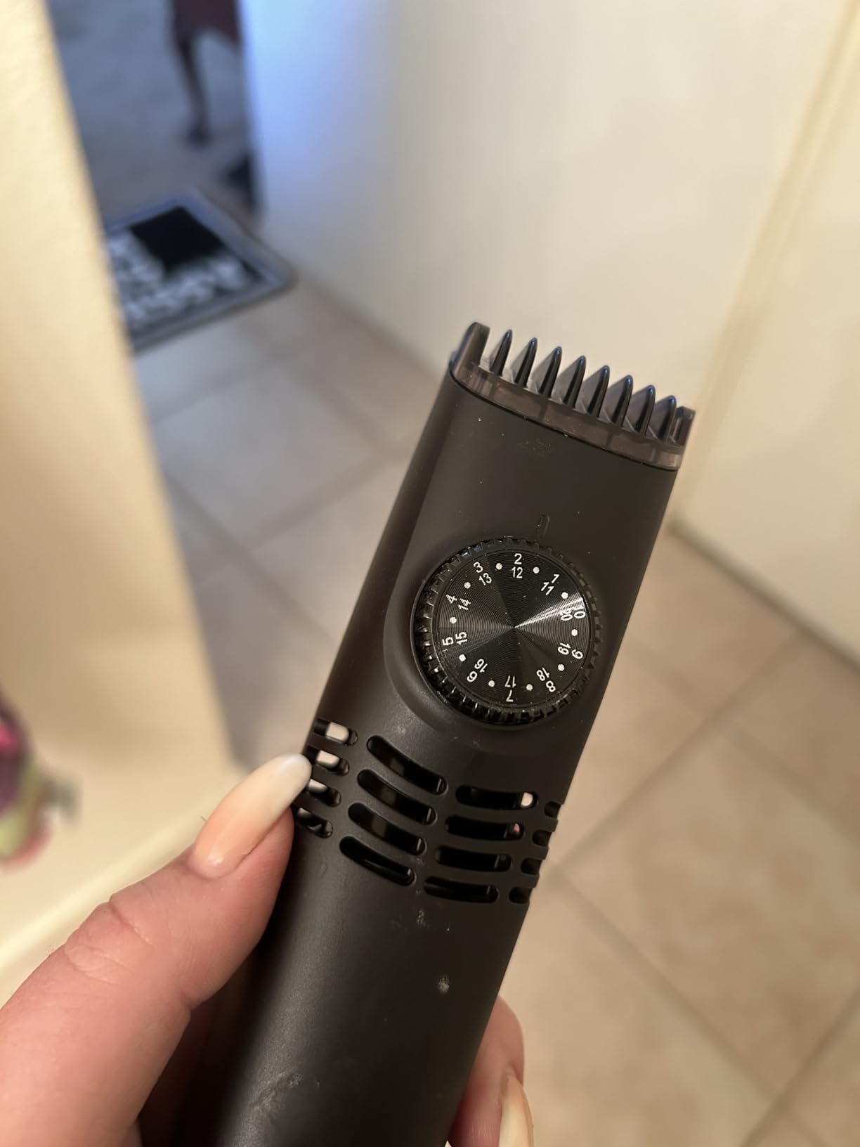 Bell+Howell Vacutrim Deluxe Cordless Mens Beard Trimmer, Rechargeable Electric Shaver with 20 Trim Setting and Built-in Vacuum for Mustache, Sideburns. Facial Hair, Black, 7.5