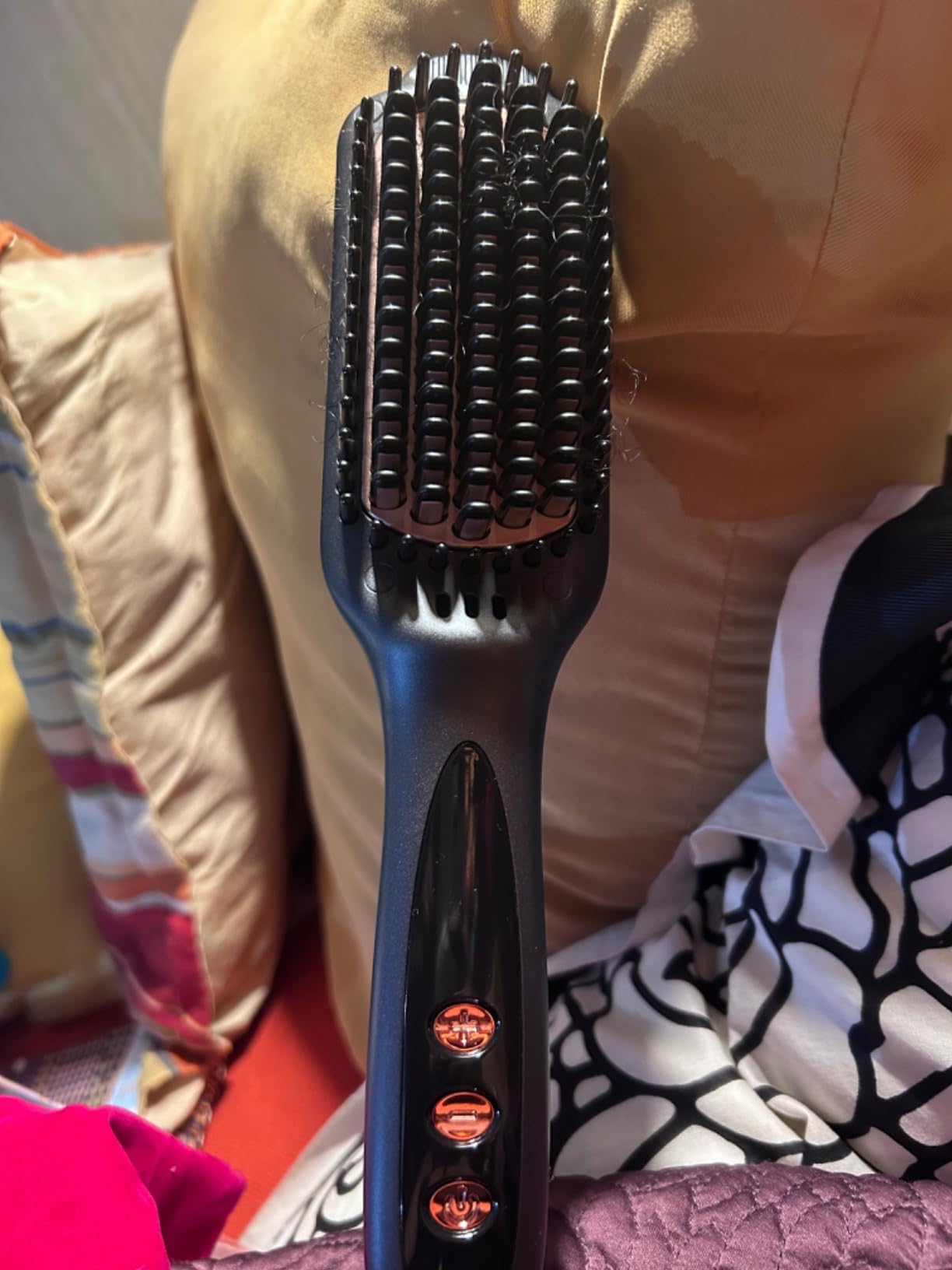 LANDOT Ionic Hair Straightening Brush - Straight & Shiny Home Salon Results customer photo 2