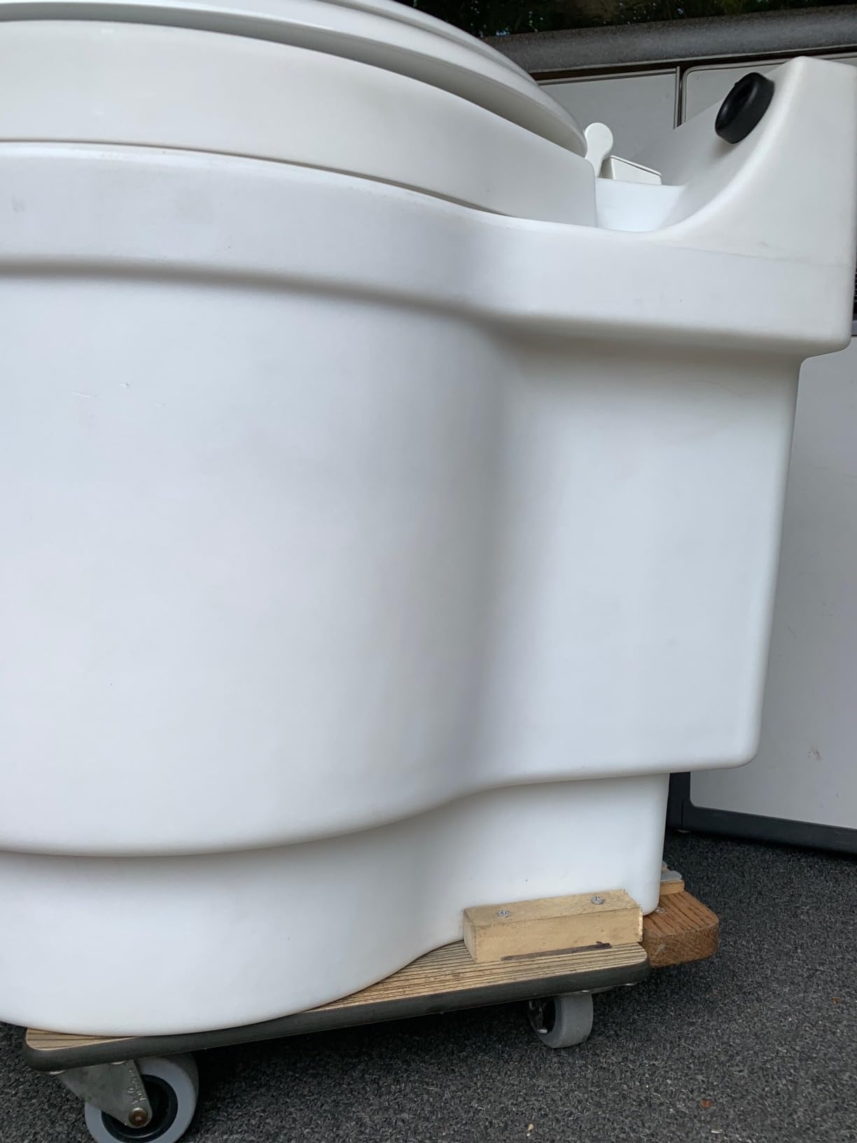 Dry Flush Toilet - Waterless, Portable, Self Contained and Easier to Use than an Incinerating or Composting Toilet. Great for Tiny Homes, Vans, Boats, Camping, RVs and Off Grid, LDPE, White customer photo 2