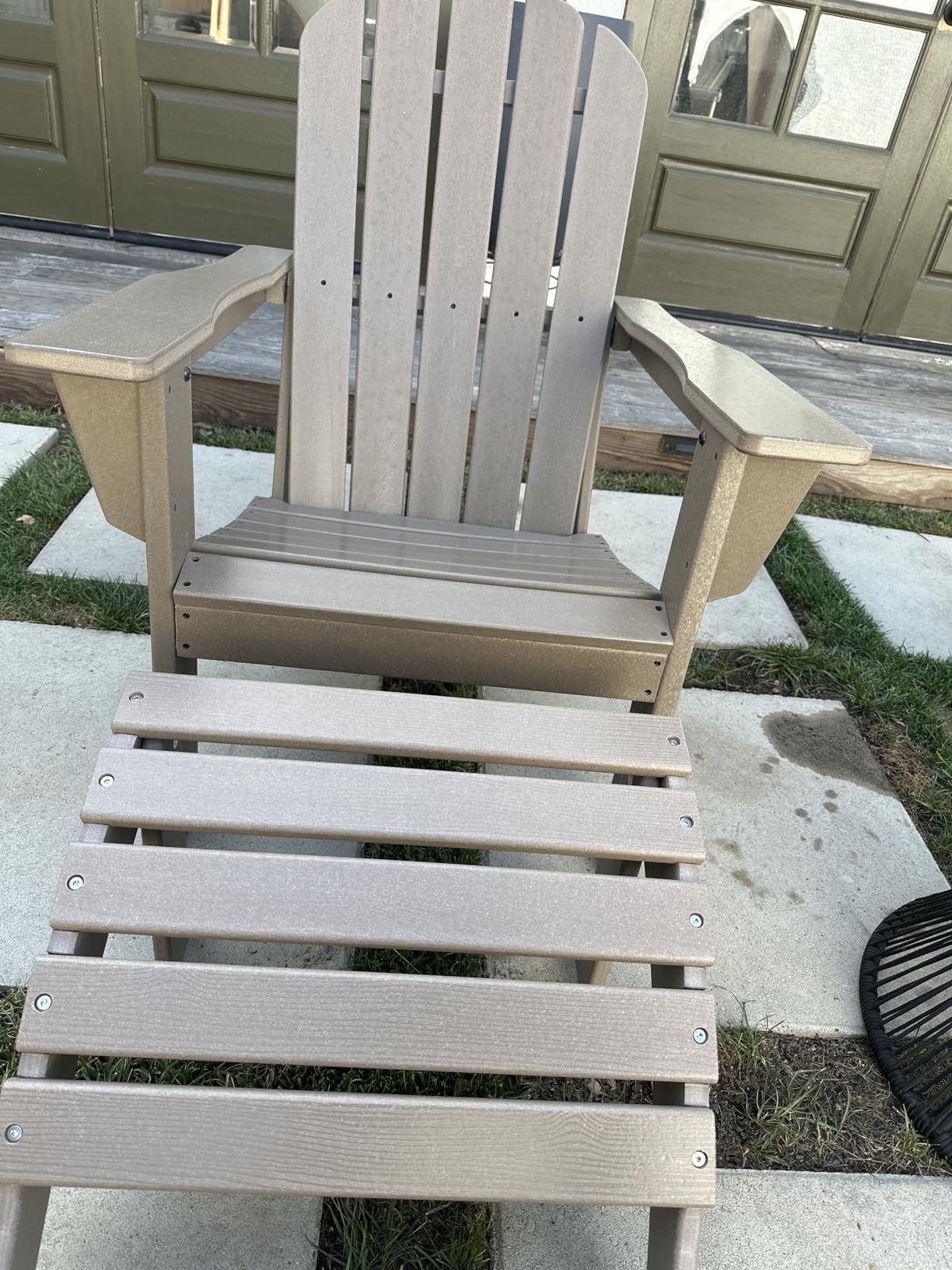 GREENVINES Adirondack Ottoman Set of 2, HDPE Plastic, Black customer photo 1