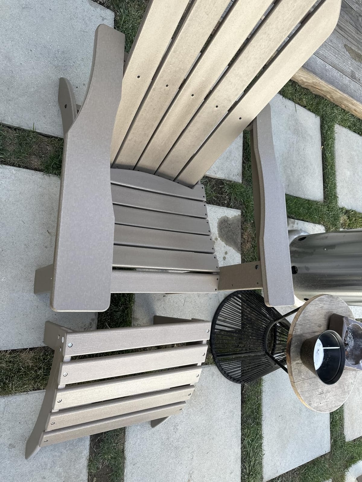 GREENVINES Adirondack Ottoman Set of 2, HDPE Plastic, Black customer photo 2
