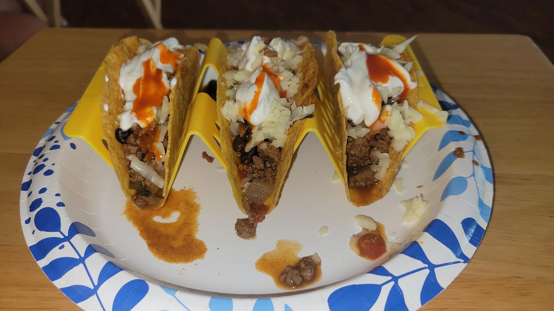 Taco Holder Stand Set of 6, Taco Shell Holders for 3 Tacos, Taco Rack Tray | Aofure Taco Stands for Soft/Hard Shells, Colorful Large Taco Rack Plates Set of 4/6/12, Microwave & Dishwasher Safe customer photo 2