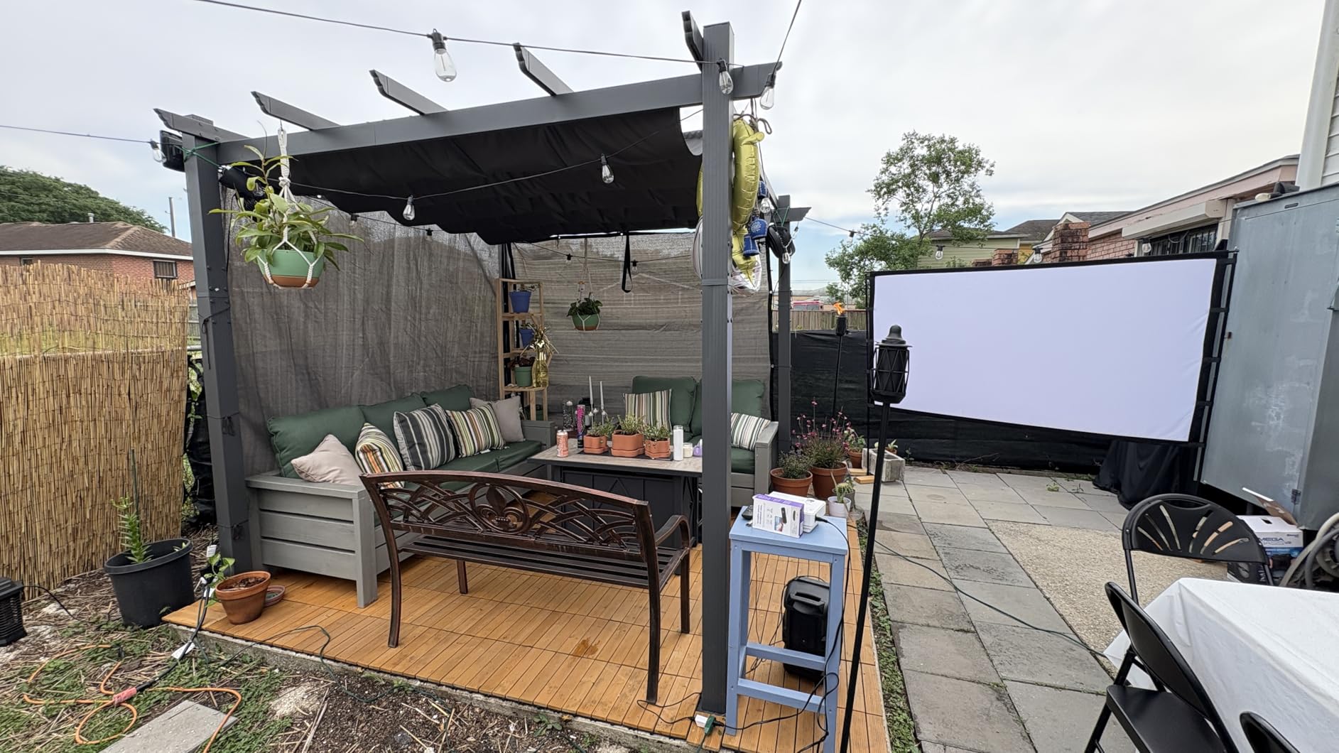PURPLE LEAF Outdoor Retractable Pergola 10' X 12' Canopy Aluminum, Gray customer photo 1