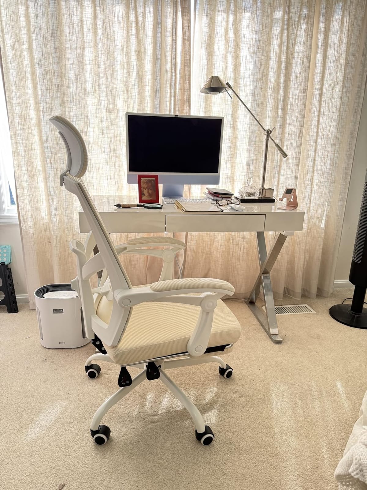 Qulomvs Mesh Ergonomic Office Chair with Footrest Home Office Desk Chair with Headrest and Backrest 90-135 Adjustable Computer Executive Desk Chair with Wheels 360 Swivel Task Chair customer photo 2