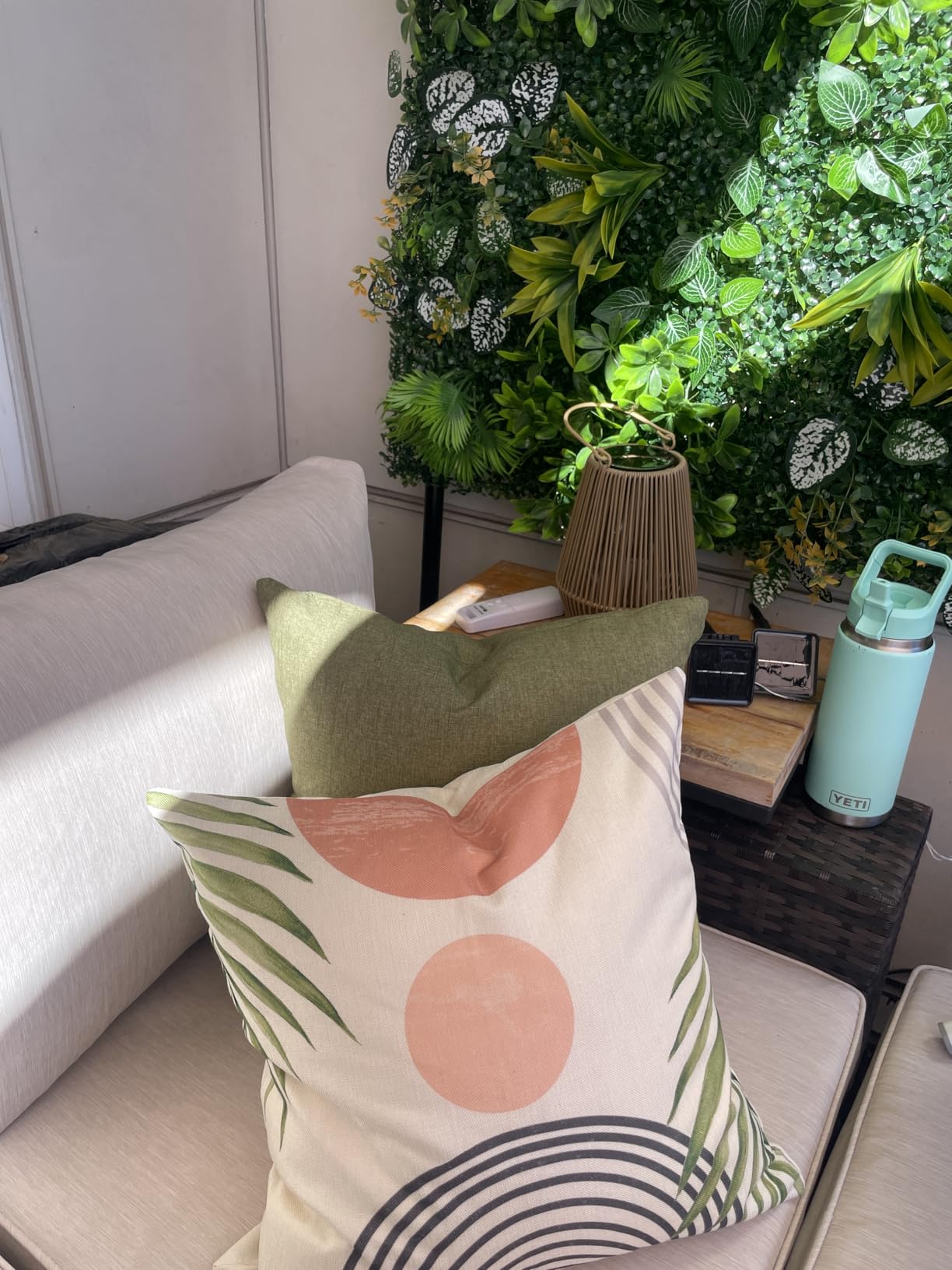 MIULEE Decorative Outdoor Pillow Covers Waterproof 18x18 Navy | Solid Faux Linen Throw Pillow Covers Set of 2 Farmhouse for Patio Furniture Tent Balcony Garden Couch Sofa Cushion customer photo 2