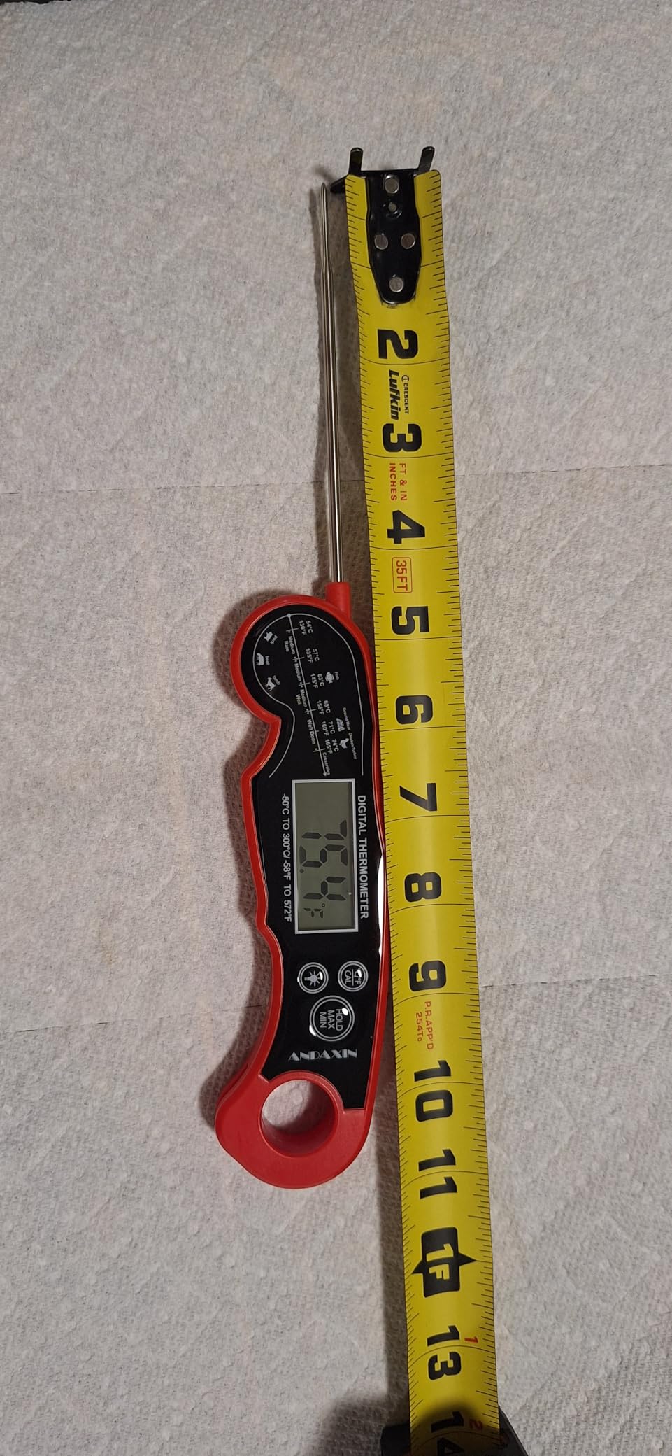 Meat Thermometer Digital for Grilling and Cooking - ANDAXIN Waterproof Ultra-Fast Instant Read Food thermometers with Backlight & Calibration for Kitchen, Deep Fry, BBQ, Grill(Red/Black), LCD customer photo 1