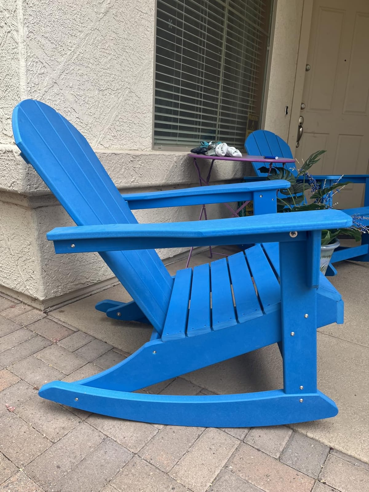 HDPE Laguna Outdoor Rocking Poly Adirondack Chair (Set of 2), Sand customer photo 1