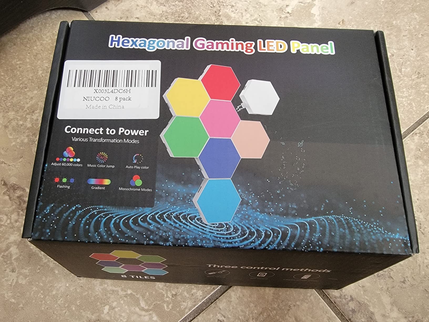 NIUCOO 8 Pack Hexagon LED Lights Wall Panels, Smart RGB Gaming Lights with APP & Music Sync, DIY Modular Hex Tiles, USB-Powered for Autism/Game Room/Party Decor customer photo 1