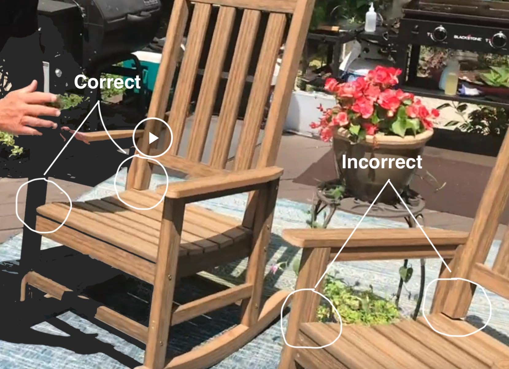 Oversized Outdoor Rocking Chair, Porch Rocker with High Back, Brown customer photo 2