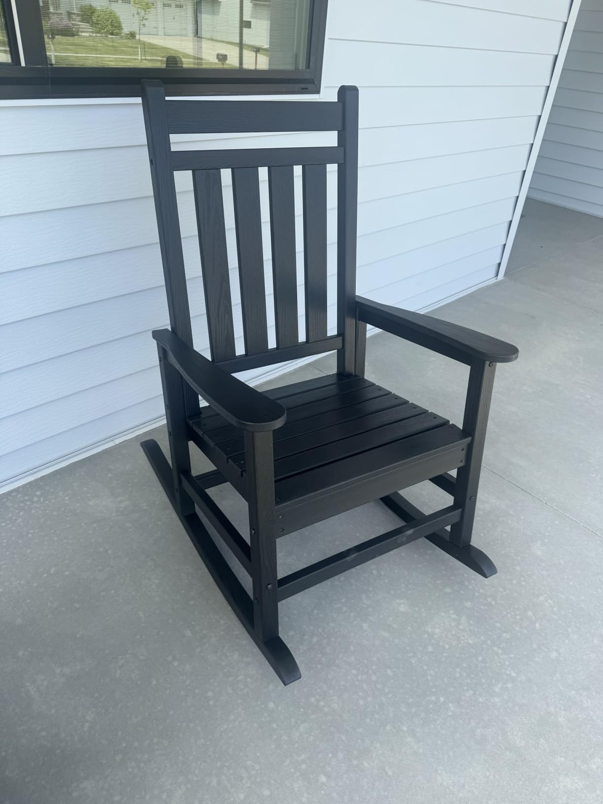 SERWALL Outdoor Rocking Chair Set of 2, HDPE Porch Rocker for Adults, White customer photo 1