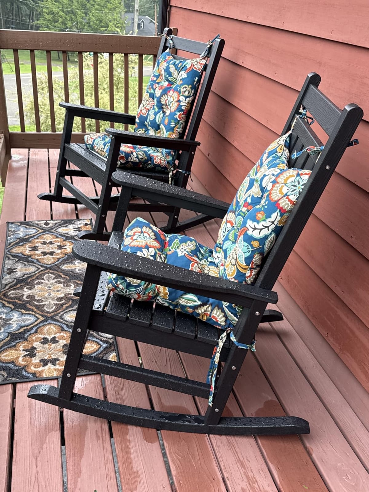 SERWALL Outdoor Rocking Chair Set of 2, HDPE Rocking Chairs for Adult, Grey customer photo 1