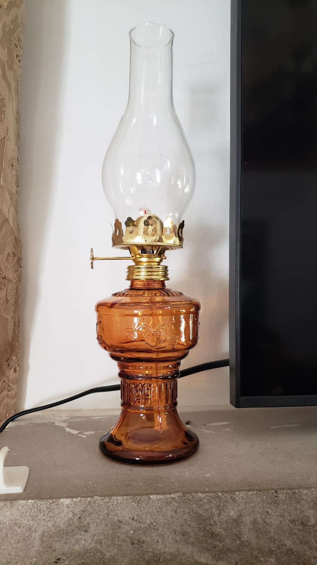 2 Pcs Oil Lamps for Indoor Use, Hurricane Kerosene Lamp, Brown customer photo 2