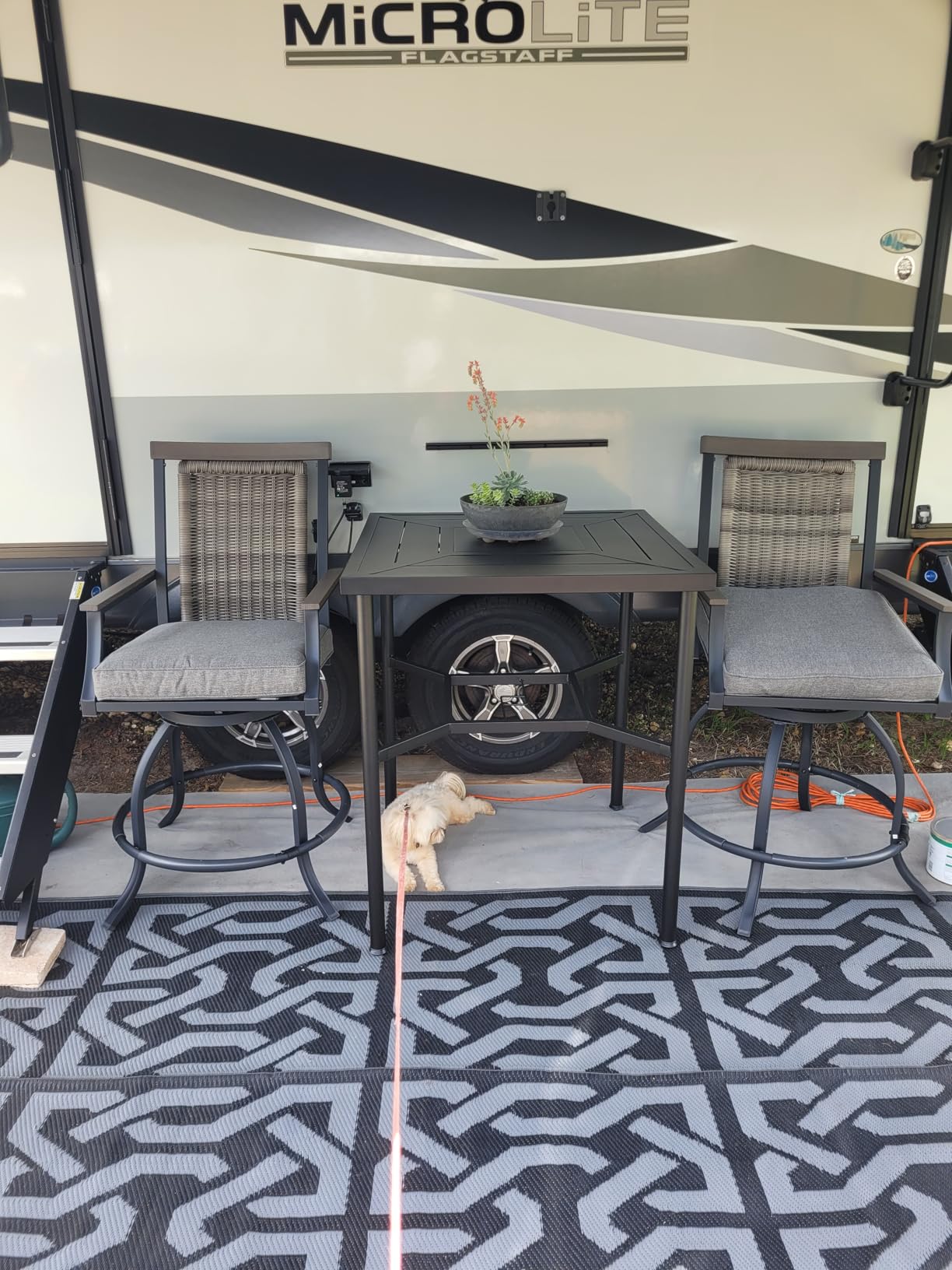 PHI VILLA 5 pcs Outdoor Bar Set,Counter Height Patio customer photo 2