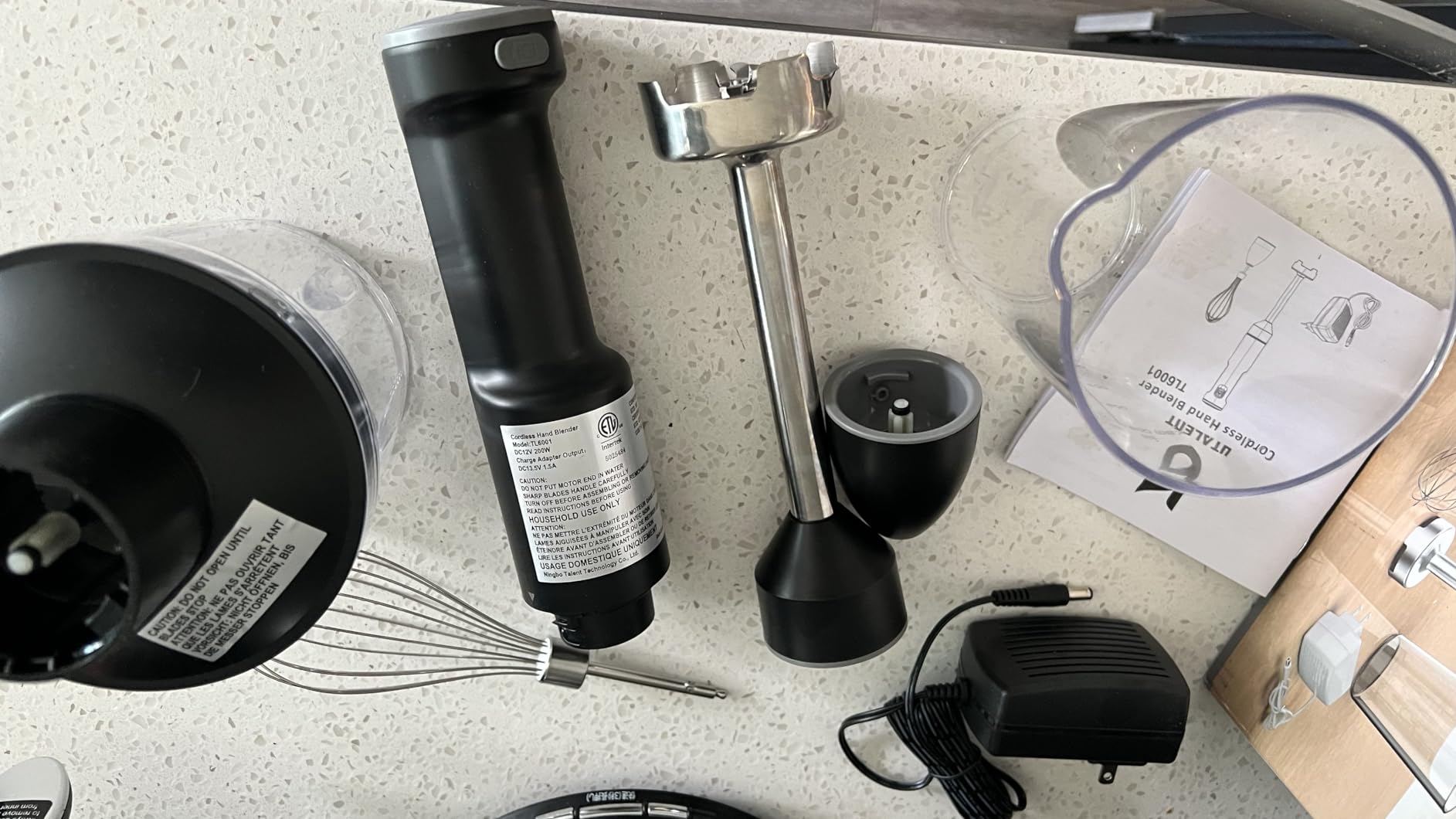 UTALENT Cordless Hand Blender with Chopper for Smoothies, Baby Food & Soups | Variable speed immersion blender, Brushless Motor, USB-C rechargeable, Long-lasting, 500ml chopper, 600ml vessel, Egg whisk customer photo 1