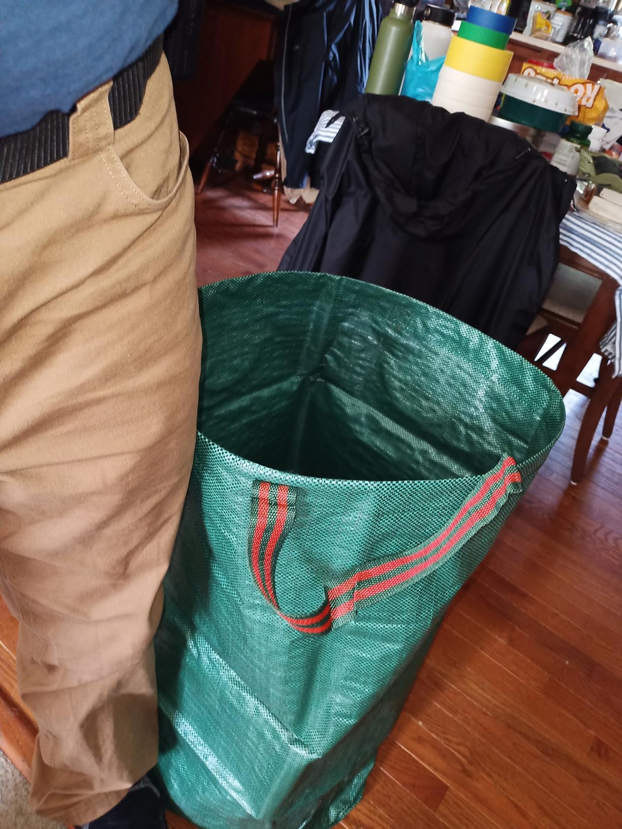 GreatBuddy 72 Gallon Leaf Bags Reusable 3 Pack, Heavy Duty Collapsible Lawn and Leaf Bag, Self-Standing with Top & Bottom Handles, PP Waterproof Yard Waste Bags for Leaves Grass Clippings Debris customer photo 1