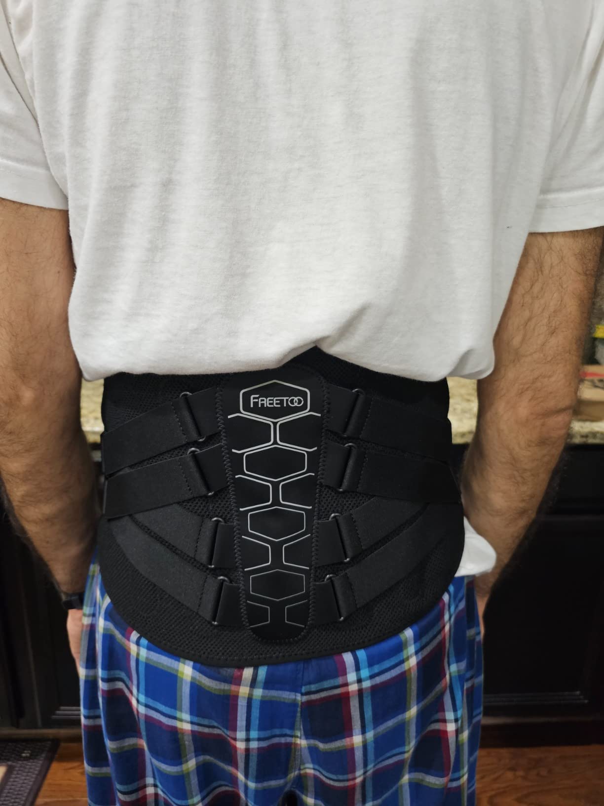 FREETOO Back Brace For Lower Back Pain Relief, Back Support Brace Men Women | 3D Knitted Fabric,Metal Plate,Lumbar Pad, Herniated Disc,Sciatica,Strain,Scoliosis, Work,Heavy Lifting,Driving,Cycling,Gym customer photo 2