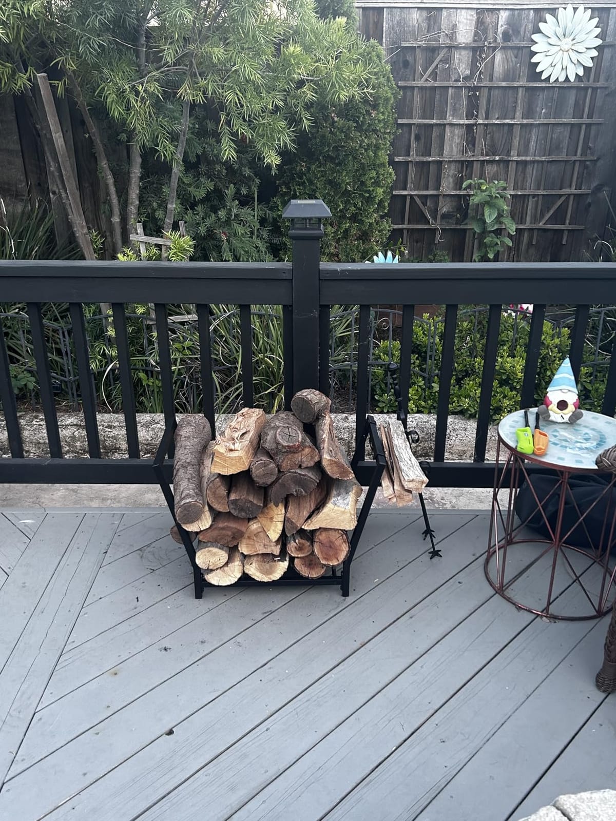 FireProof Pros Firewood Rack Outdoor and Indoor Firewood Storage with Kindling Hooks. 25.6in customer photo 1