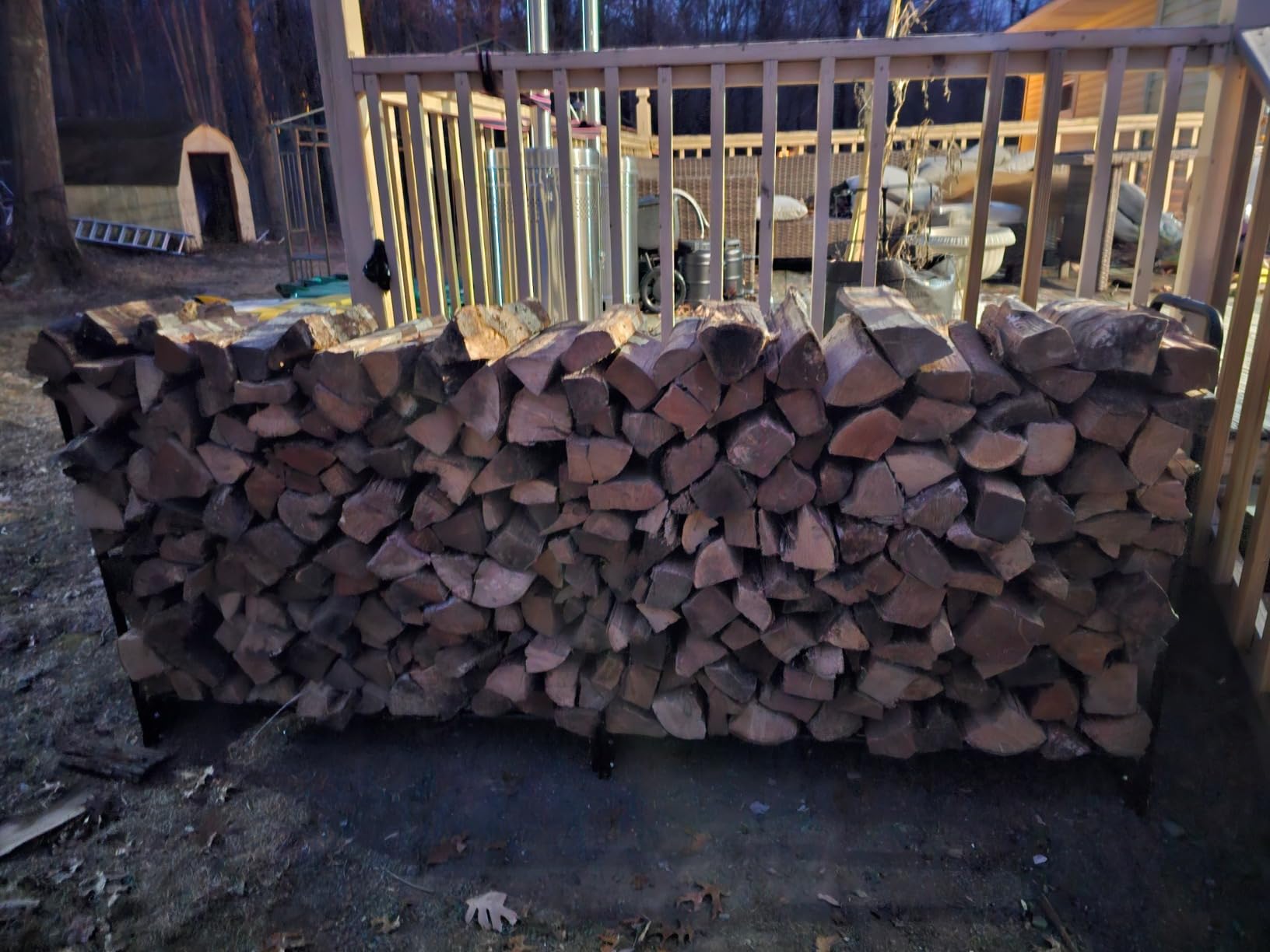 VEVOR 12.7FT Outdoor Firewood Rack with Cover, Firewood Holder for 3/4 Cord customer photo 1