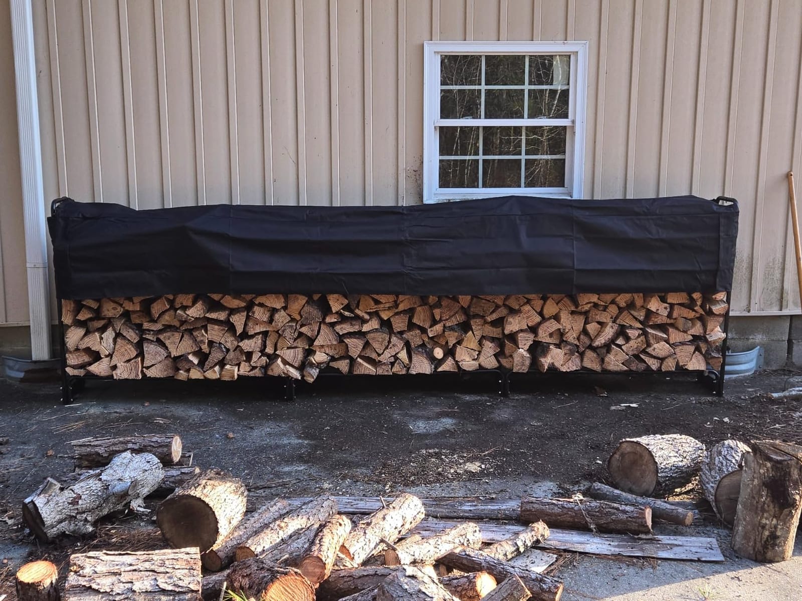 VEVOR 12.7FT Outdoor Firewood Rack with Cover, Firewood Holder for 3/4 Cord customer photo 2