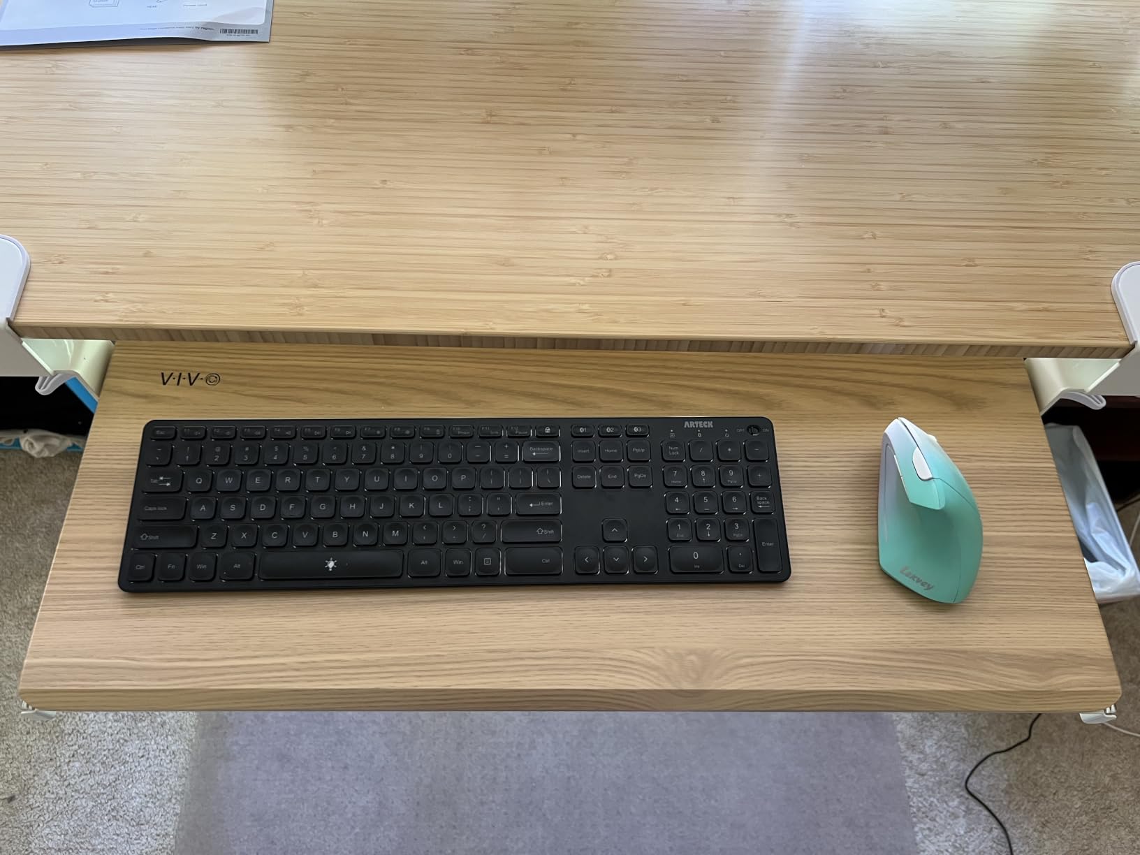 VIVO Black Extra Large Clamp-on 34 x 11 in Keyboard Tray, MOUNT-KB15EB | Extra Long Under Desk Keyboard & Mouse Tray, Slide Out Platform, Extra Sturdy C-Clamp Mount System, Computer Drawer customer photo 2