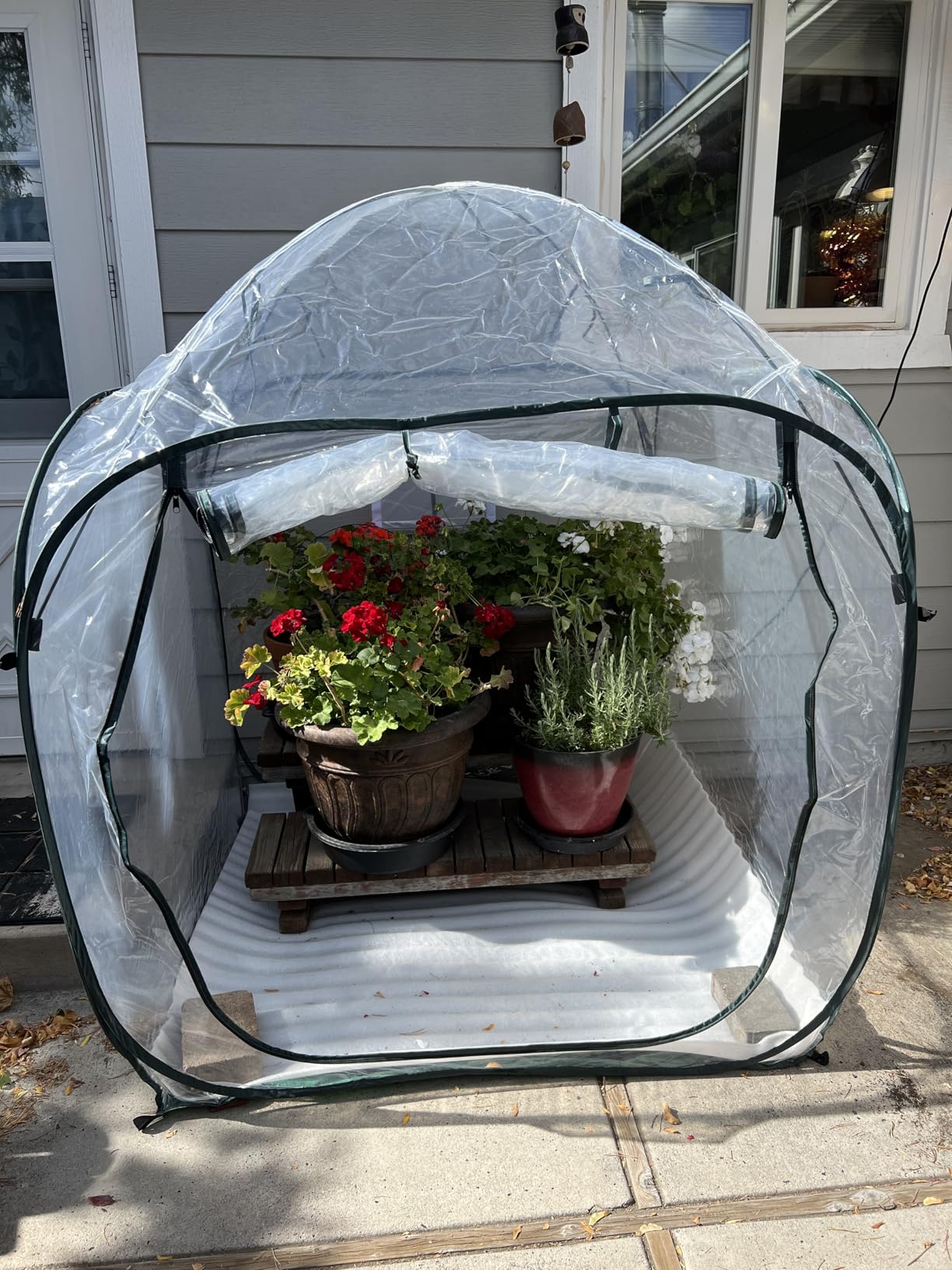 VIVOSUN Mini 4-Tier Greenhouse with Wheels, 27 x 19 x 63-Inch Reusable Portable Warm House with Clear PVC Cover and Shelf for Compact Garden and Small Backyards, with Wheels customer photo 1