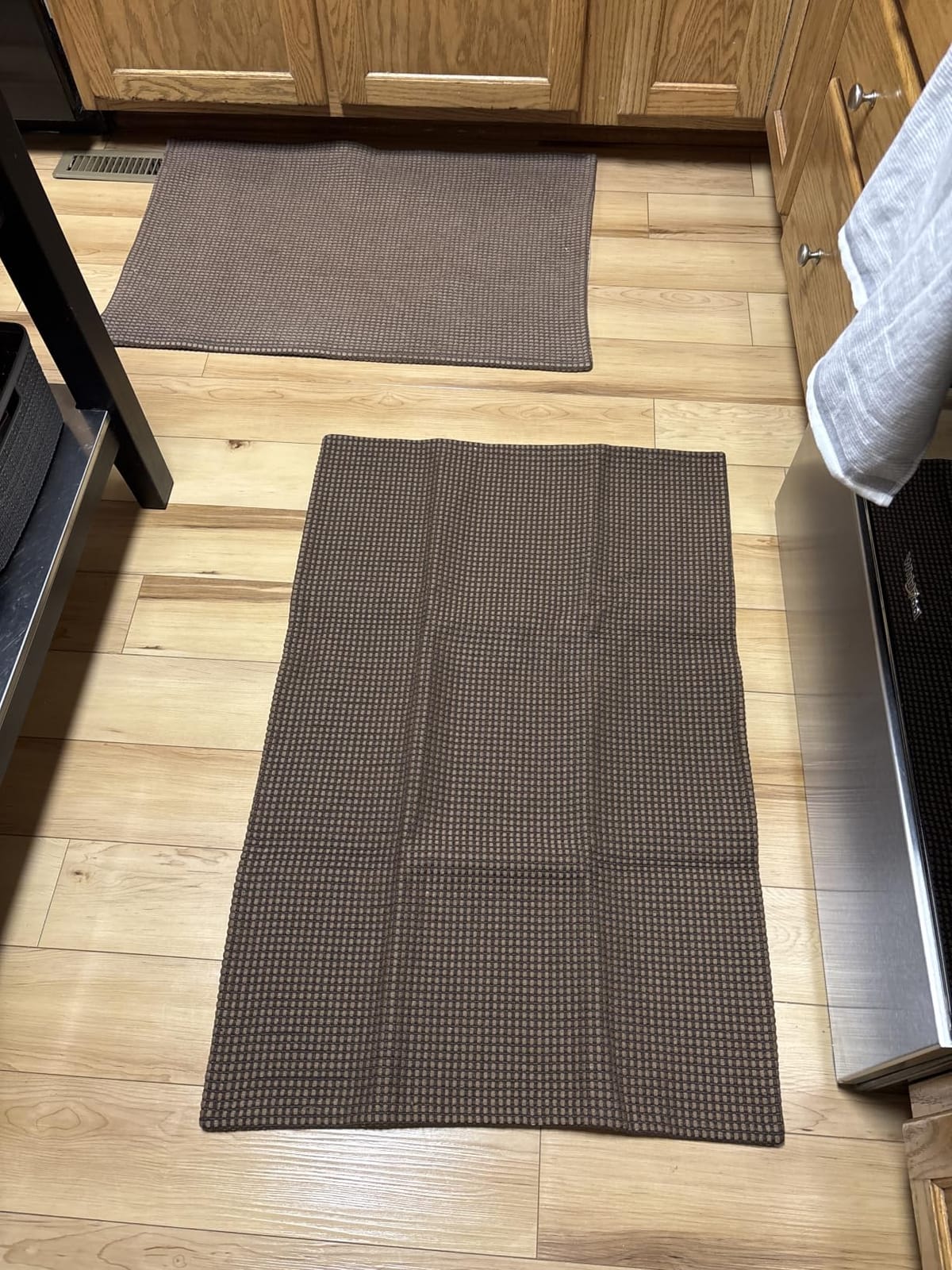 KOZYFLY Washable Area Rug 5x7 ft Rubber Backed Non Slip Rugs for Living Room Braided Cotton Bedroom Rug Woven Office Rugs Indoor Floor Carpets for Dining Bedroom Living Room, Orange Beige/Tan/Brown customer photo 1