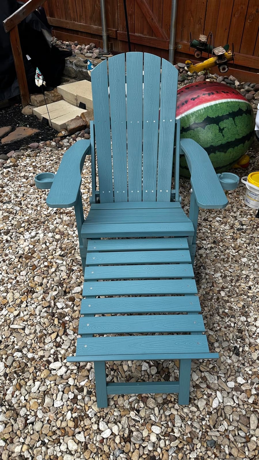 YEFU Adjustable Adirondack Chair with Footrest,All-Weather, Set of 2,Black customer photo 2