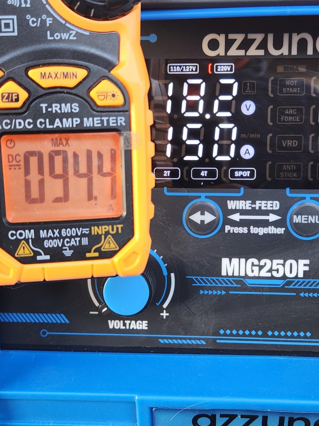 AZZUNO 250A Aluminum MIG Welder, 110V/220V 6 in 1 Gas/Gasless MIG customer photo 2
