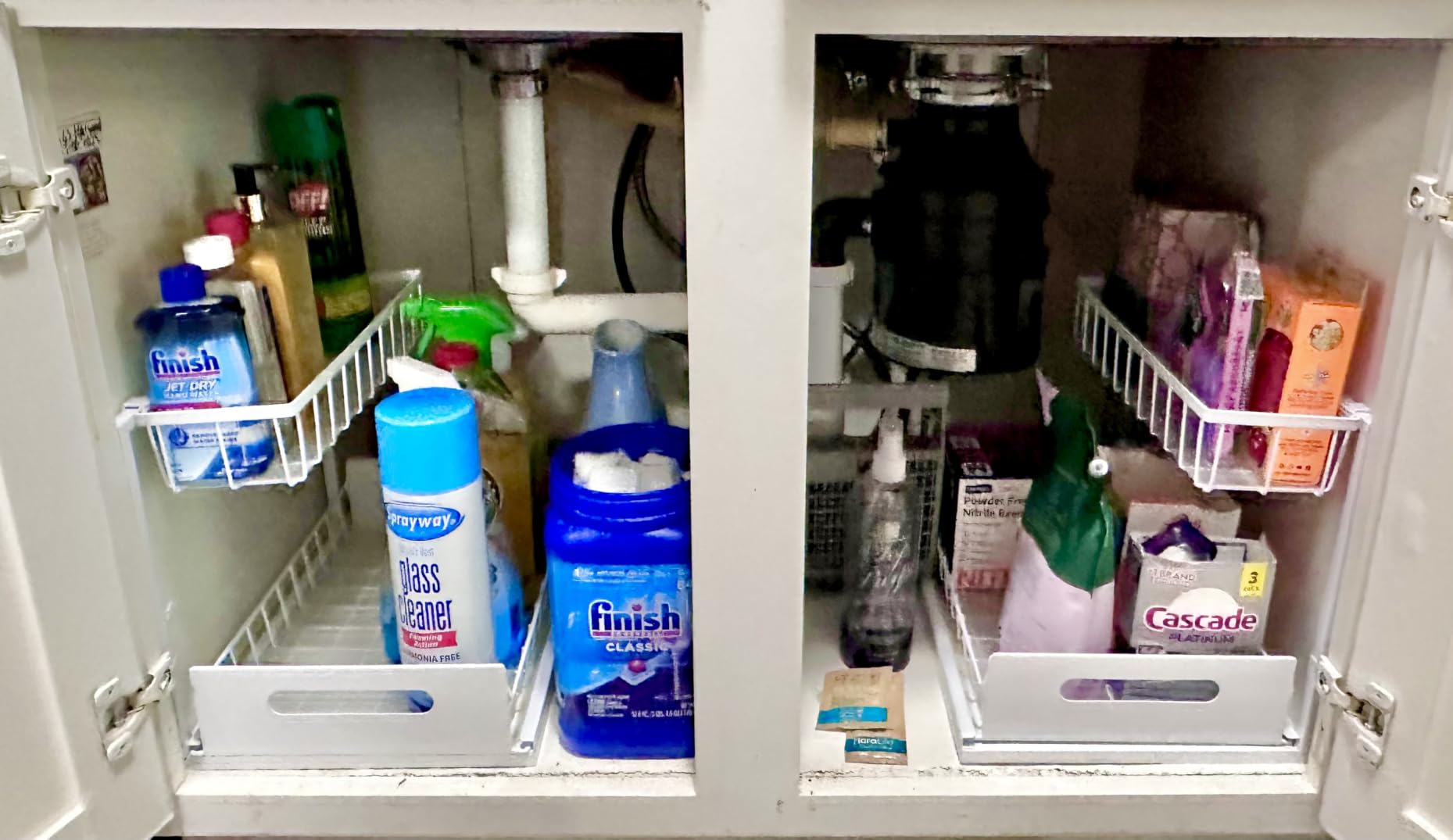 REALINN Under Sink Organizer, L-Shaped 2 Tier Pull Out Cabinet Organizer | For Kitchen and Bathroom, Slide Out Under Cabinet Storage, Metal Under Sink Storage with Sliding Drawer, 50 lbs, Black 2 Pack customer photo 1