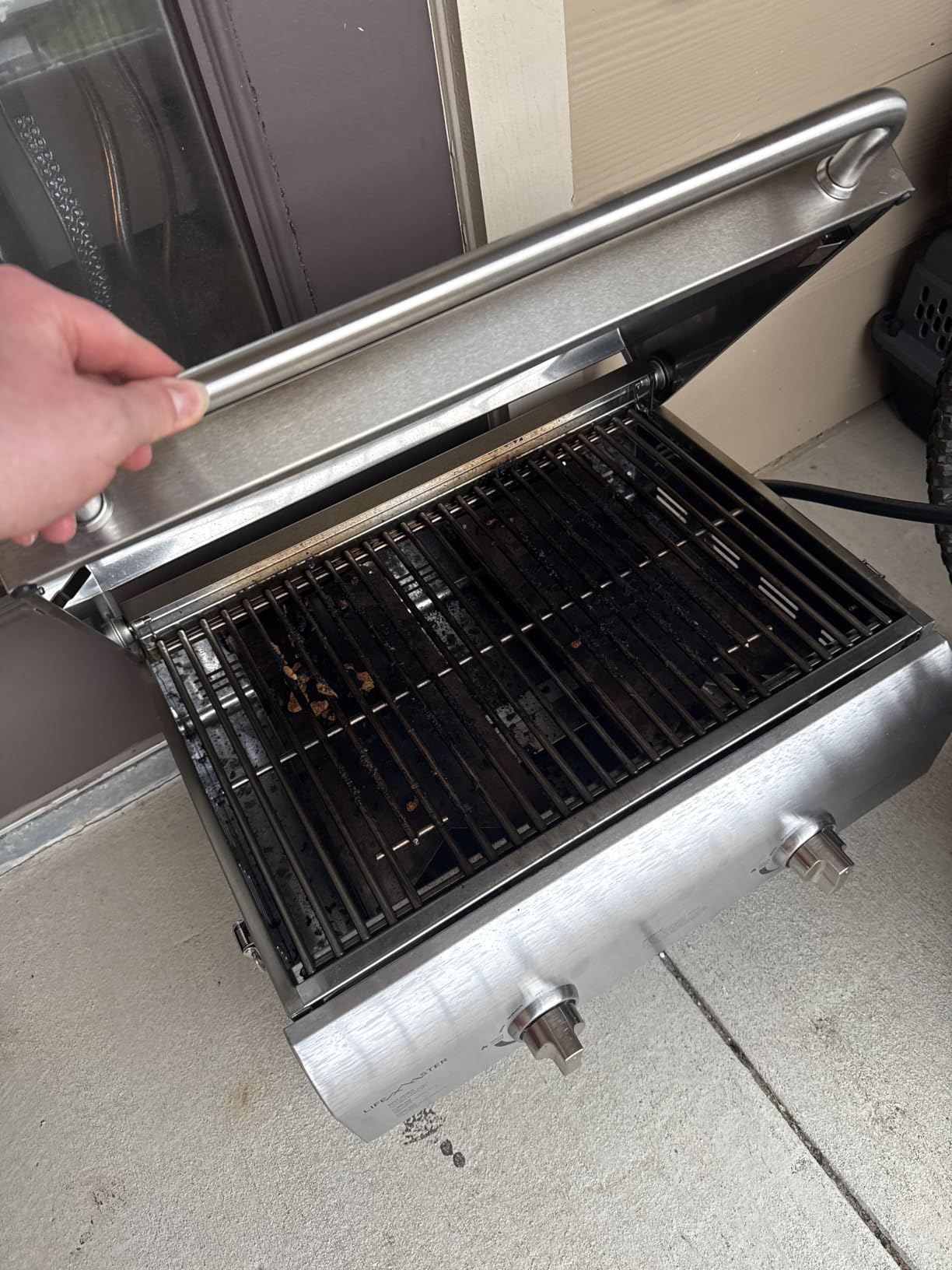 Lifemaster Portable Stainless Steel Gas Grill - 2 Burners Easy Clean Tabletop BBQ Propane Gas Grill with Foldable Legs and Wind Proof Lid for Camping and Outdoor - Silver customer photo 1