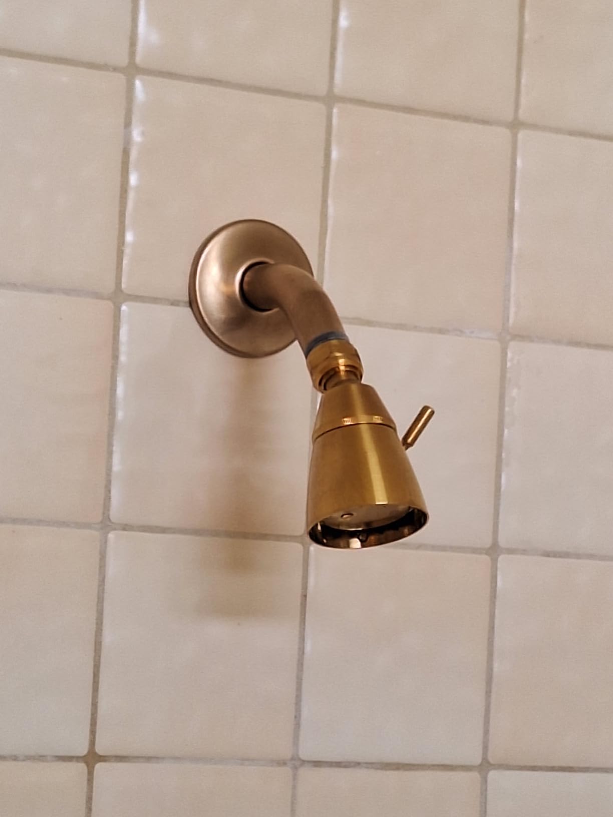 Angle Simple Shower Head High Flow, Brass Shower Sprayer, Brushed Nickel customer photo 2