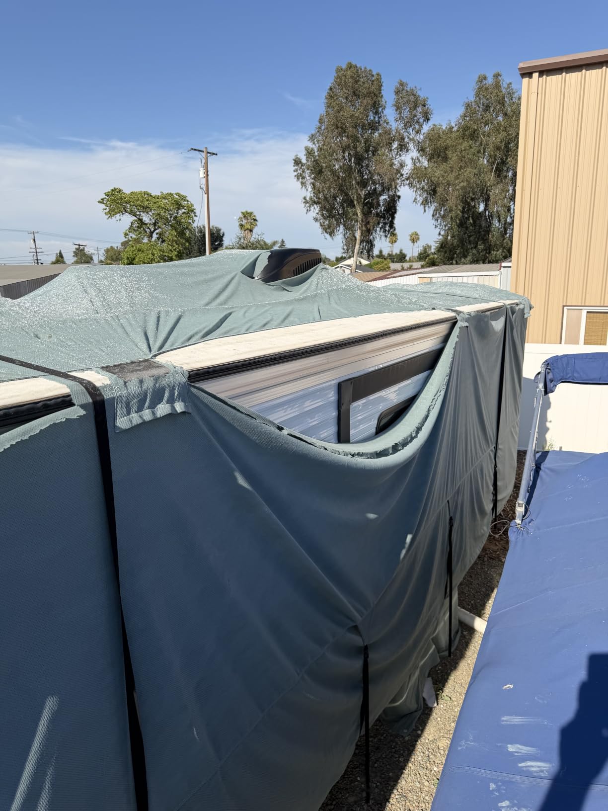 Mofeez Travel Trailer RV Cover 7 Layers for 24'-27' Camper Cover RV Covers | Extra-Thick Windproof Waterproof Rip-Stop Camper Covers with Adhesive Repair Patches, 2Pcs Extra Straps & 4 Tire Covers customer photo 1