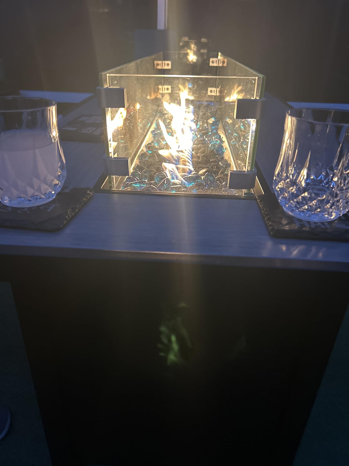 45 inch Outdoor Propane Fire Pit 50,000 BTU Gas Fire Pit Table with Lid, Glass Wind Guard, Waterproof Cover, Rectangle Gas Firepit Table for Garden/Patio, CSA Certification customer photo 2