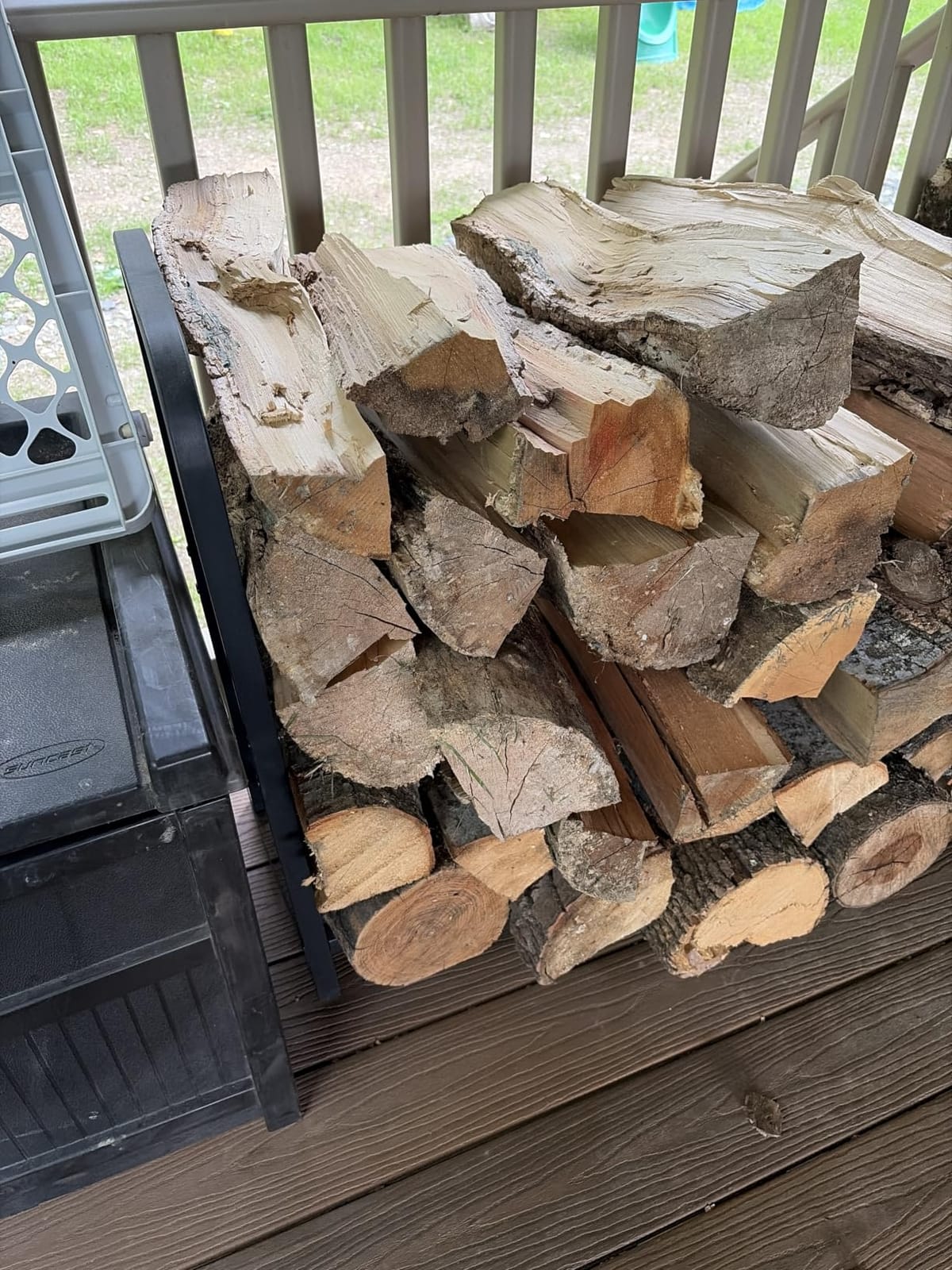 4ft Firewood Rack Holder, Adjustable Heavy Duty Fire Log Stacker Stand for Fireplace, Outdoor Indoor Metal Wood Pile Storage Organizer, Patio Logs Stand tool, Black customer photo 2