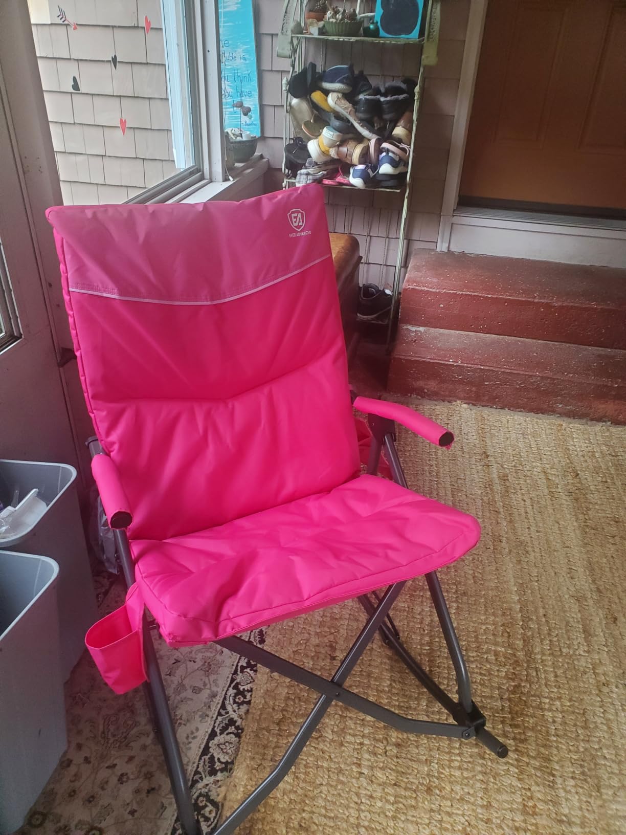 EVER ADVANCED Oversized Folding Rocking Camping Chair, Padded customer photo 1