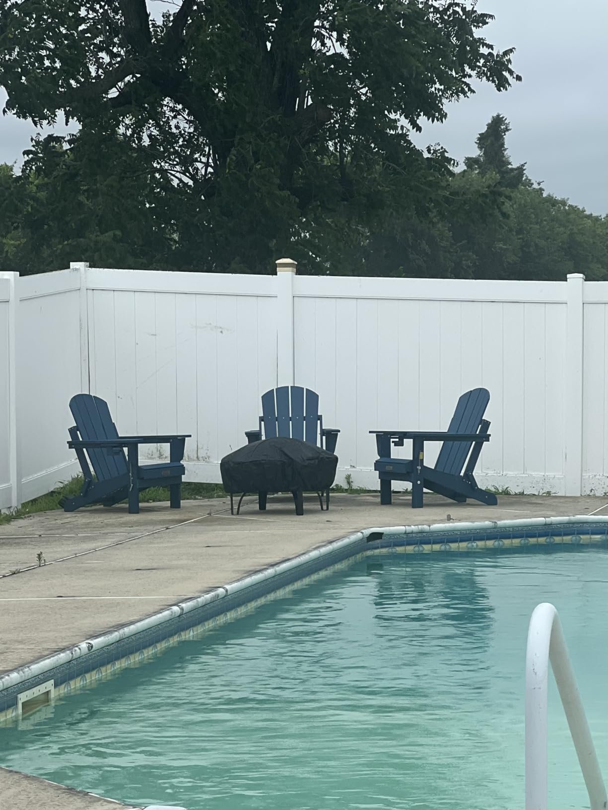 SERWALL Folding Adirondack Chair Set of 4, Fire Pit with Cup Holder -Black customer photo 1