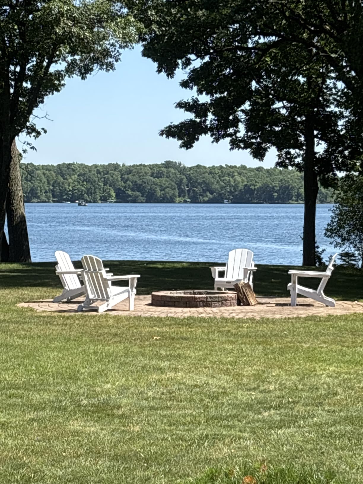 SERWALL Folding Adirondack Chair Set of 4, Fire Pit with Cup Holder -Black customer photo 2