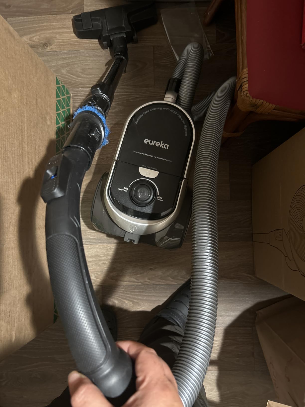 Eureka Bagless Canister Vacuum Cleaner, Vacuum for Hardwood Floor, Carpet | NEN180 WhirlWind, Lightweight, 1000W, ≤82 dBA. HEPA, Auto Cord Rewind, 2-in-1 Vac for Hard Floors, Carpets, & Pet Hair customer photo 2