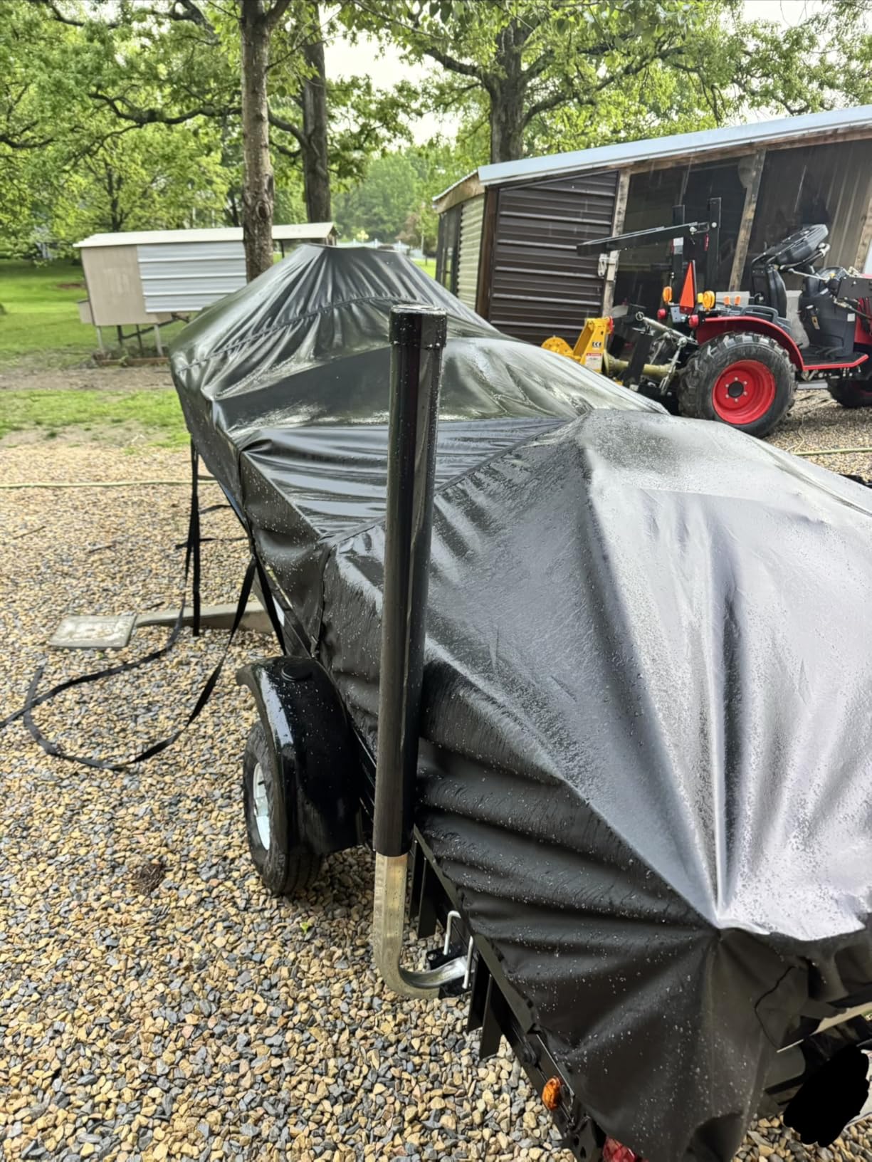 Solim 14FT Jon Boat Cover with Motor Cover, 1200D PU Waterproof Heavy Duty Mooring Cover, Trailerable Marine Grade Polyester Canvas Replacement for Jon Boat 14' Long Beam Width Up to 70 in, Gray customer photo 2