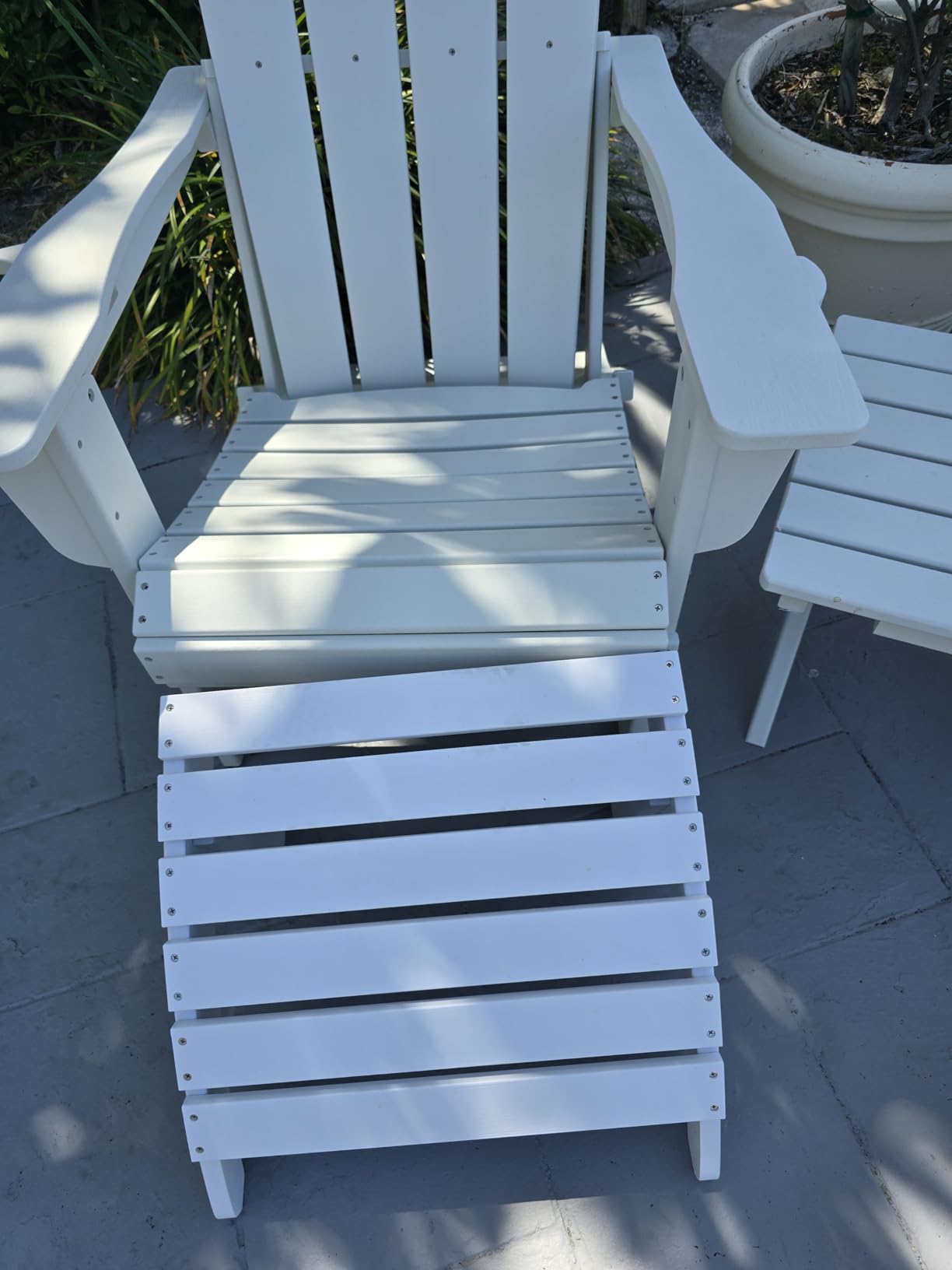 SERWALL Folding Adirondack Chair Footrest Set of 2, Adirondack Ottomans Without Assembly, Grey customer photo 1